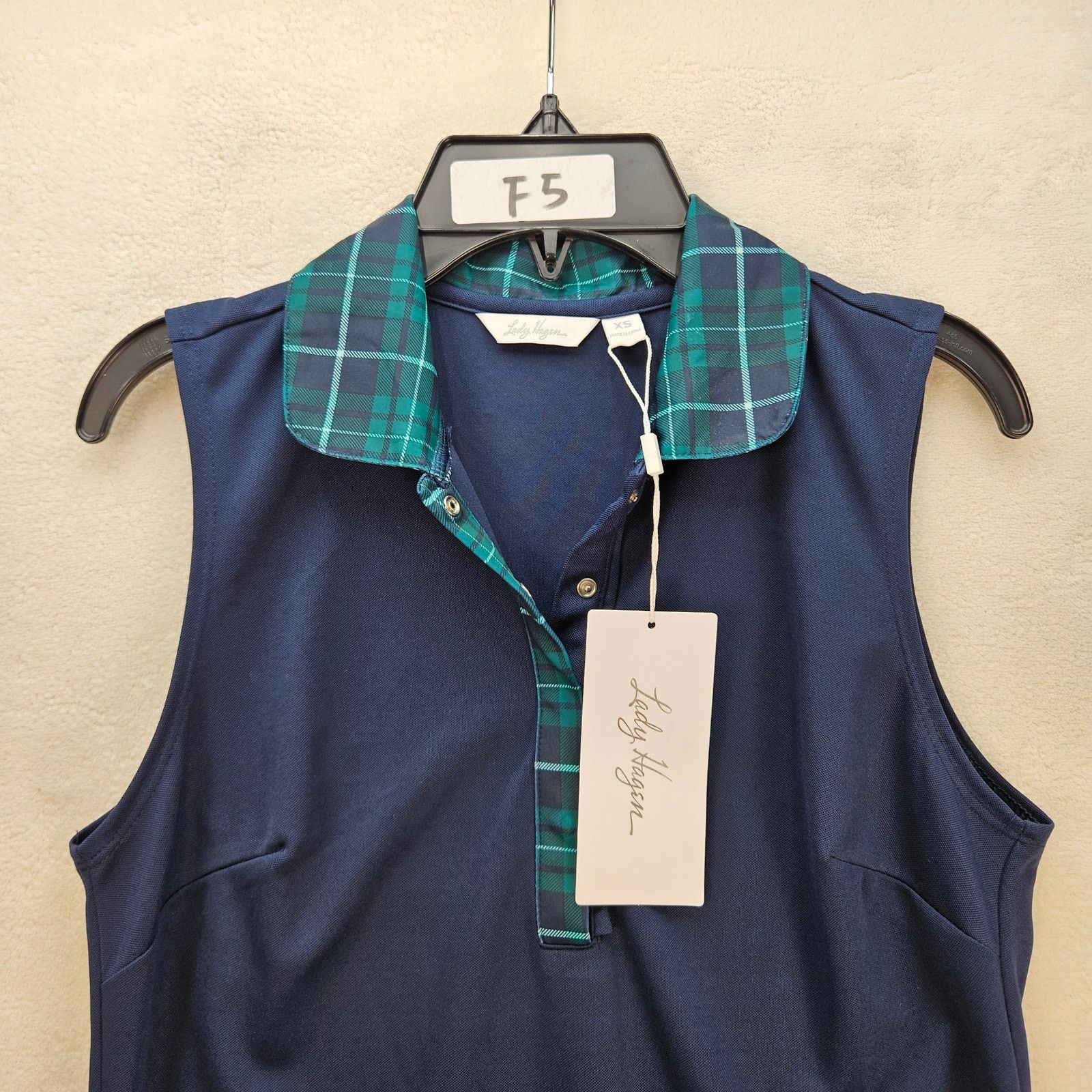Lady White Co. LADY HAGEN WOMEN'S XS TARTEN GOLF SHIRT TOPS SLEEVELESS Size XS / US 0-2 / IT 36-38 - 2 Thumbnail