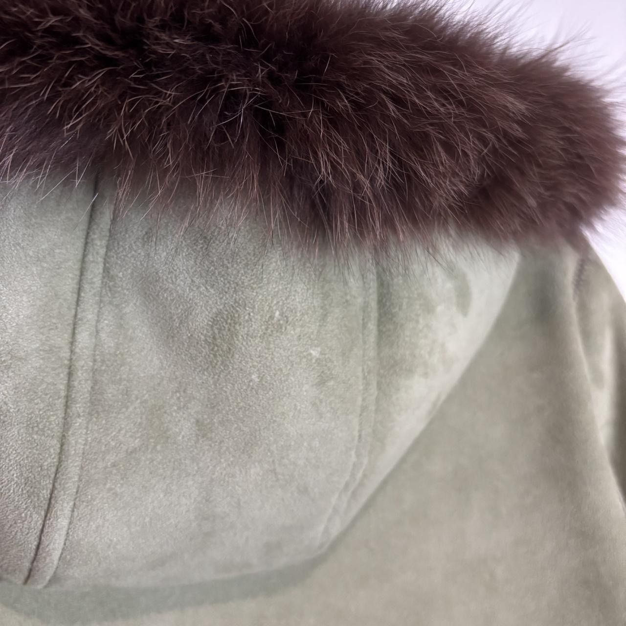 Other Vintage Light Green Fox Trim Hooded Long Coat Jacket - S Size US S / EU 44-46 / 1 - 9 Thumbnail