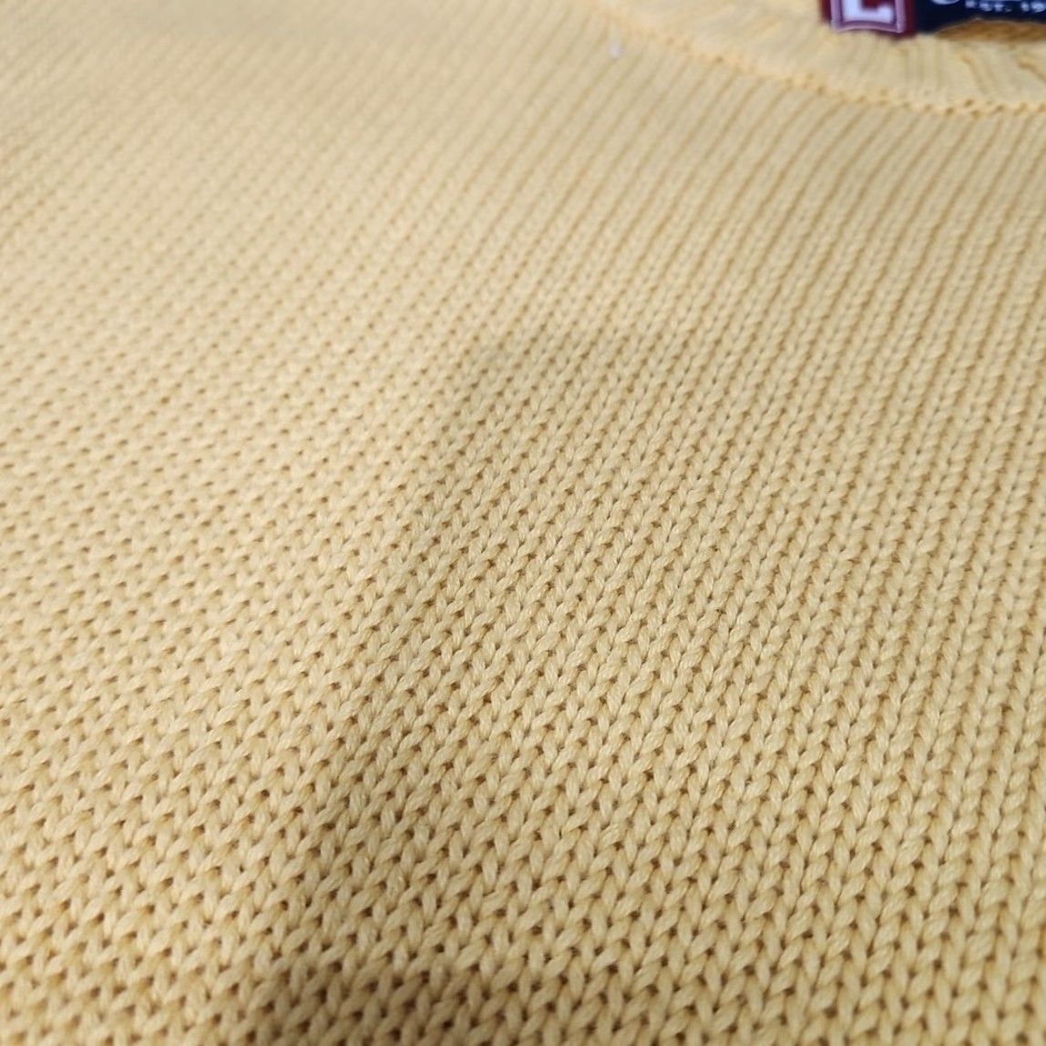 Chaps Chaps Pullover Sweater Men Medium Yellow Crew Neck Crochet Long Sleeve Cotton Knit Regular All Seasons Size US M / EU 48-50 / 2 - 4 Thumbnail