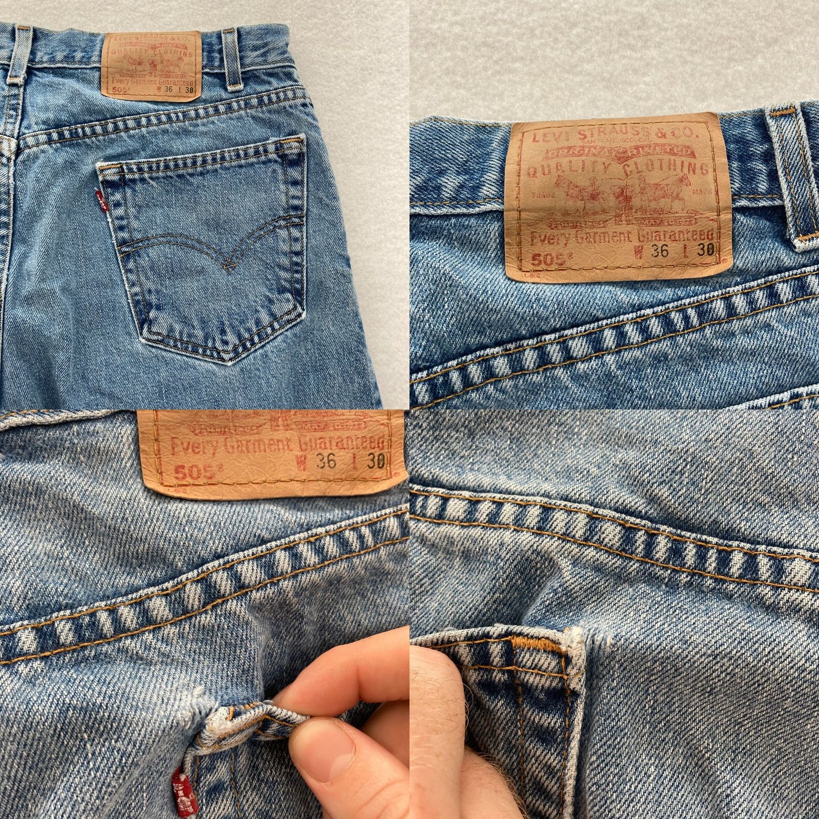 Levi's Vintage Levi's 505 Jeans Mens 36x30 Straight Denim Blue Medium Wash 2002 Y2K Levi's 500 Series 5-Pocket Design Regular Rise Mens Jeans Size US 36 / EU 52 - 9 Thumbnail