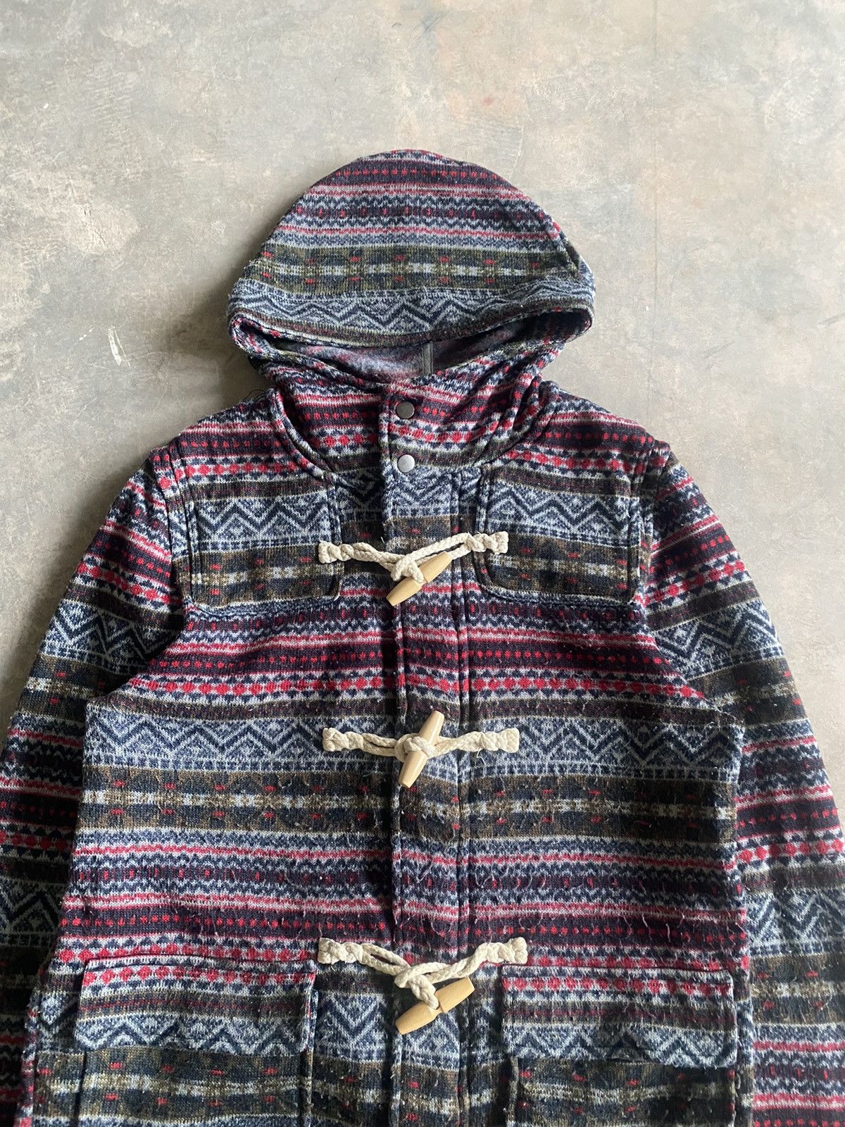 Issey Miyake × Japanese Brand × mercibeaucoup VINTAGE TOPVALU DUFFLE PARKA JACKET WINTER AZTEC 90s Size US M / EU 48-50 / 2 - 4 Thumbnail