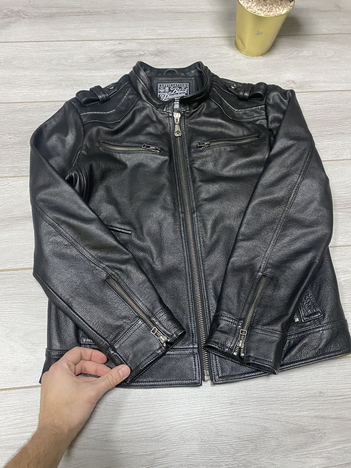 Affliction Affliction style big 3d cross Affiliation leather jacket Size US M / EU 48-50 / 2 - 8 Thumbnail