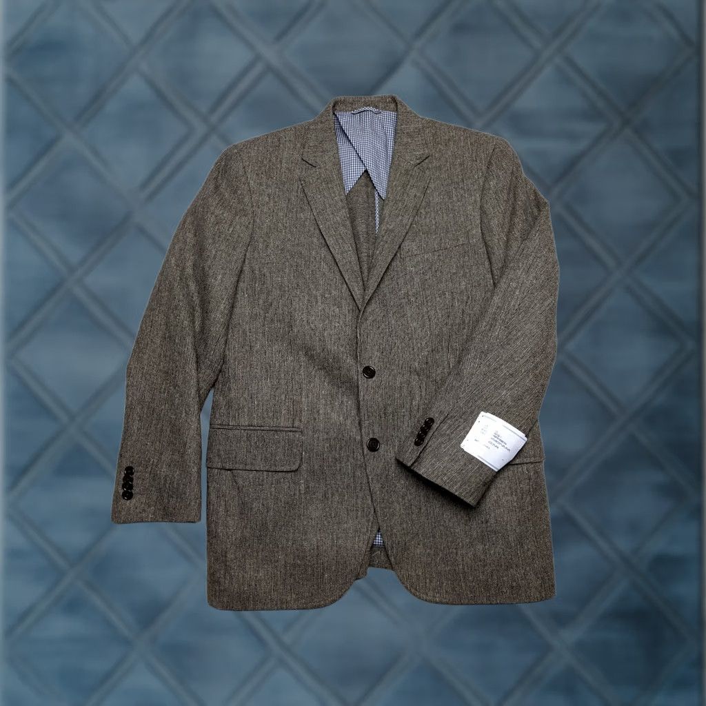 Lands' End Lands' End Mens Blazer Jacket Beige Wool Blend L Notch 2-Button Single-Breasted 4-Button Sleeve Unstructured SCoat Jacket Coat Size 42R - 1 Thumbnail