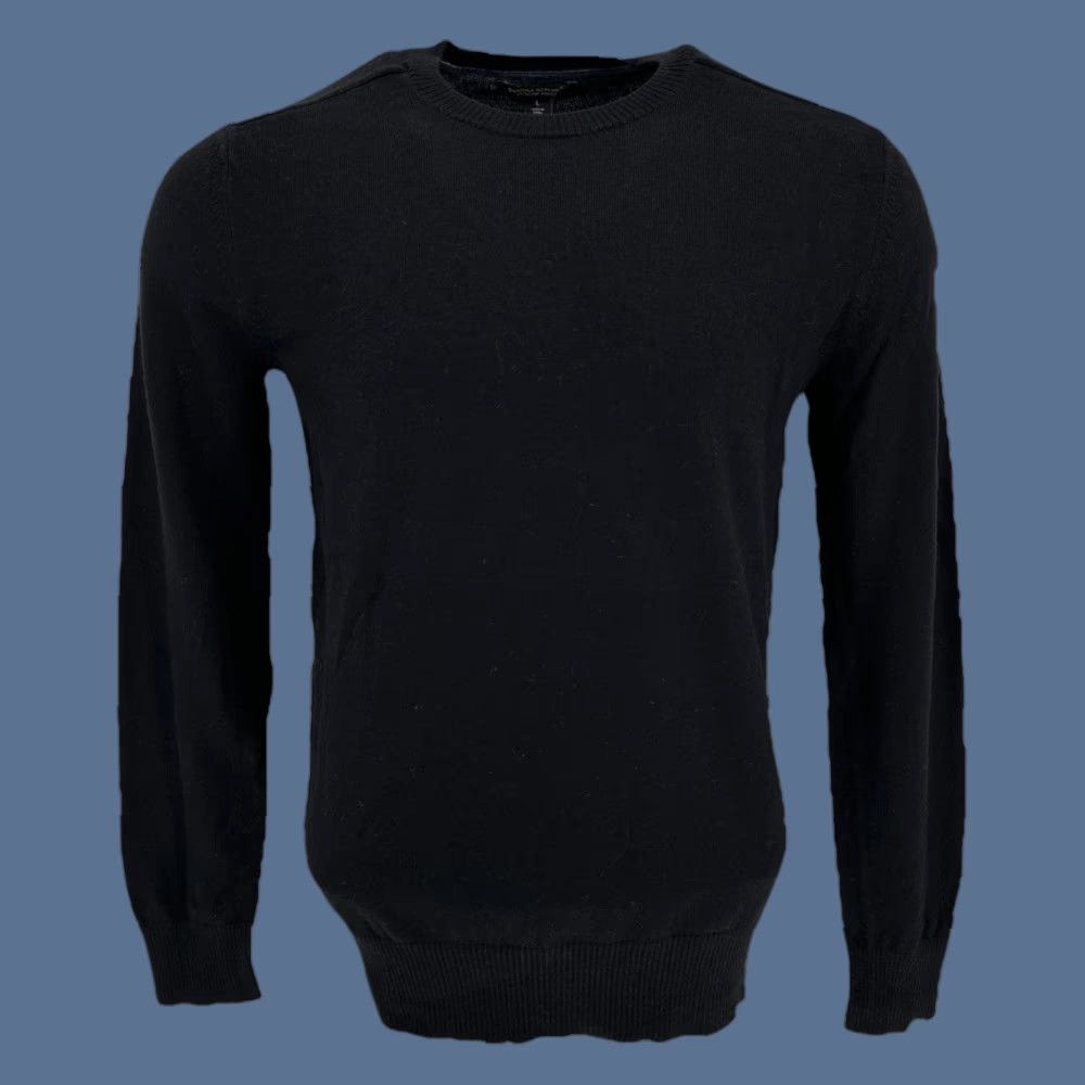 Banana Republic Banana Republic Sweater Mens Large Black 100% Merino Wool Crewneck Pullover Knit Mens Size US L / EU 52-54 / 3 - 1 Thumbnail