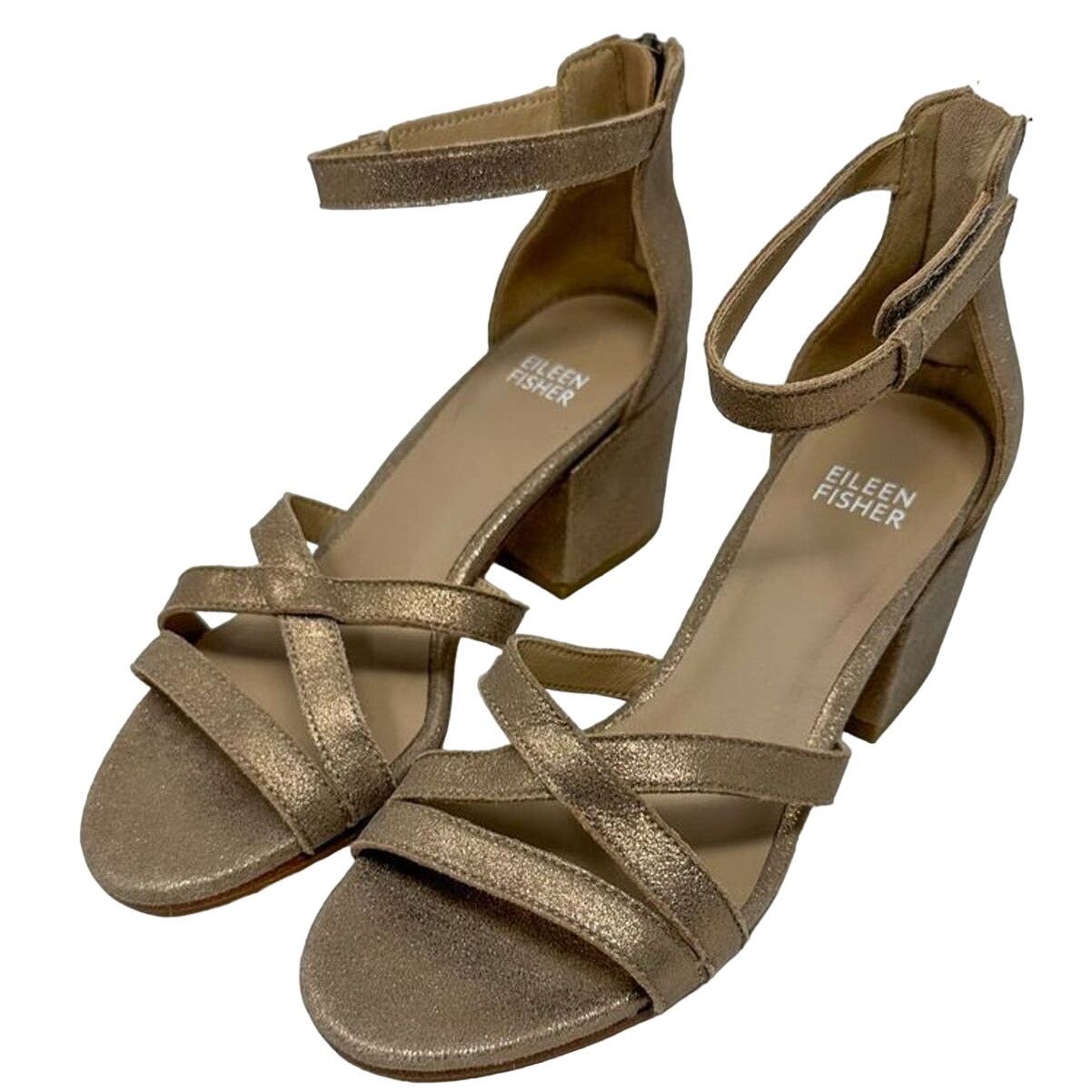 Eileen Fisher NWOT Eileen Fisher Noni Ankle Strap Sandals Bronze Size 5.5 Size US 5.5 / IT 35.5 - 3 Thumbnail