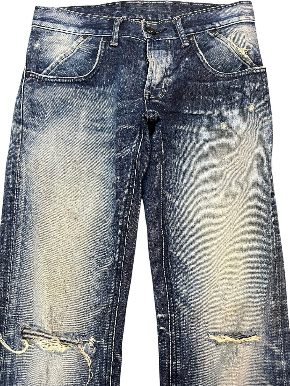 Lee Vintage Lee Riders Faded Honeycomb Distressed Denim Size US 30 / EU 46 - 2 Thumbnail