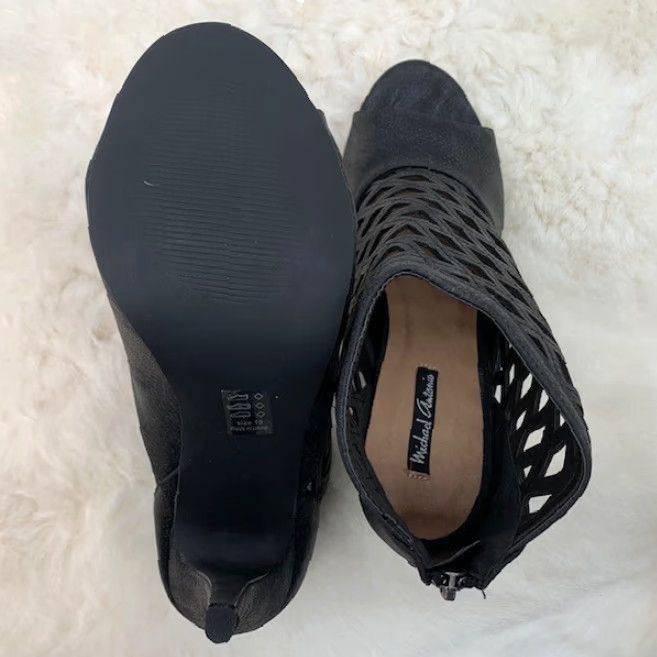 Vintage Michael Antonio Women’s Hunni Heel Sandal – Open Toe, Caged Zip Closure, Black, Size 10 M, Pumps, Stiletto, 4.5+ in Heel, Ladies Shoes Size US 10 / IT 40 - 4 Thumbnail