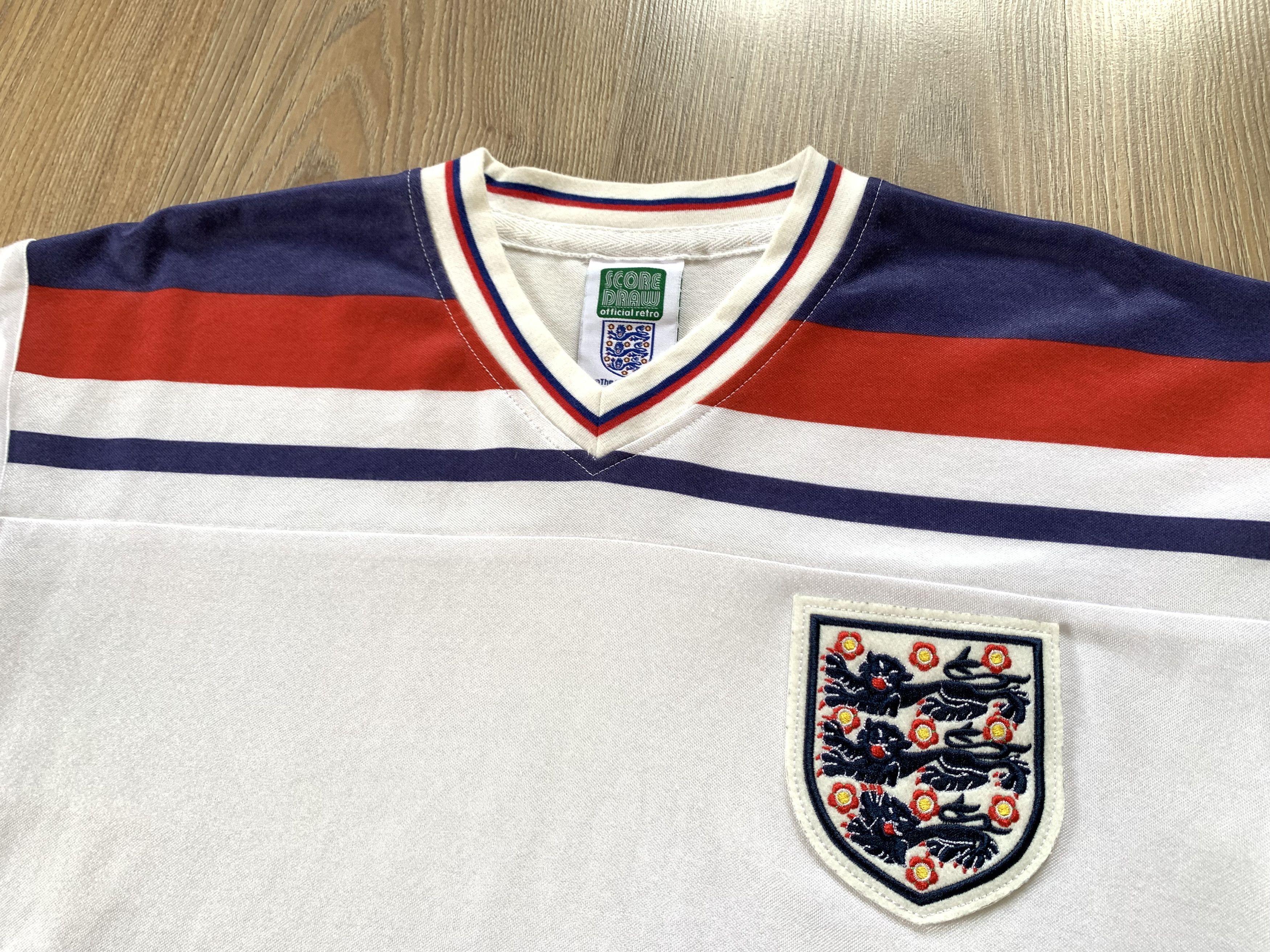Vintage Vintage Score Draw England White T-Shirt Jersey Size US S / EU 44-46 / 1 - 4 Thumbnail