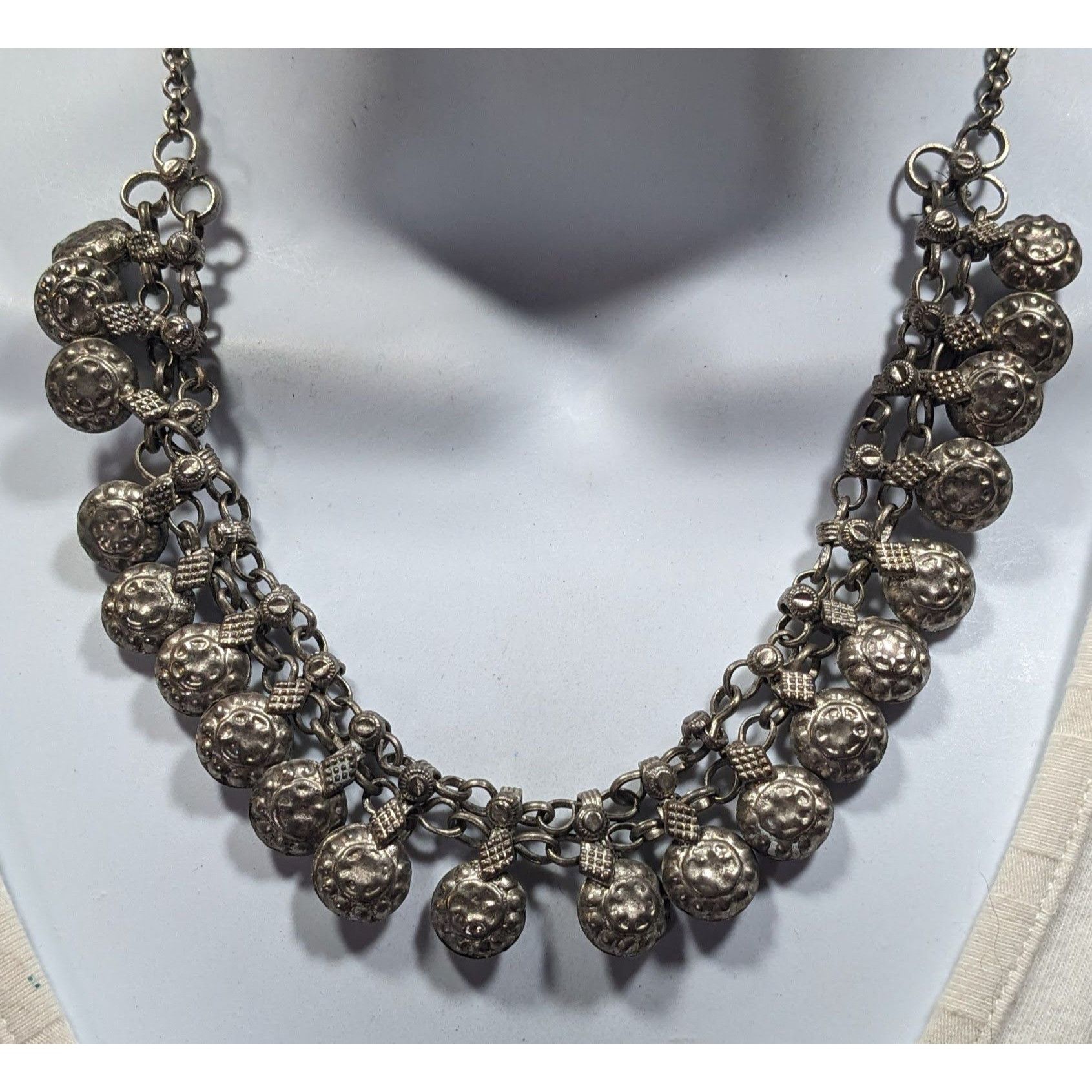 Other Bohemian Festival Silver Tone Puffed Charm Necklace Size ONE SIZE - 4 Thumbnail
