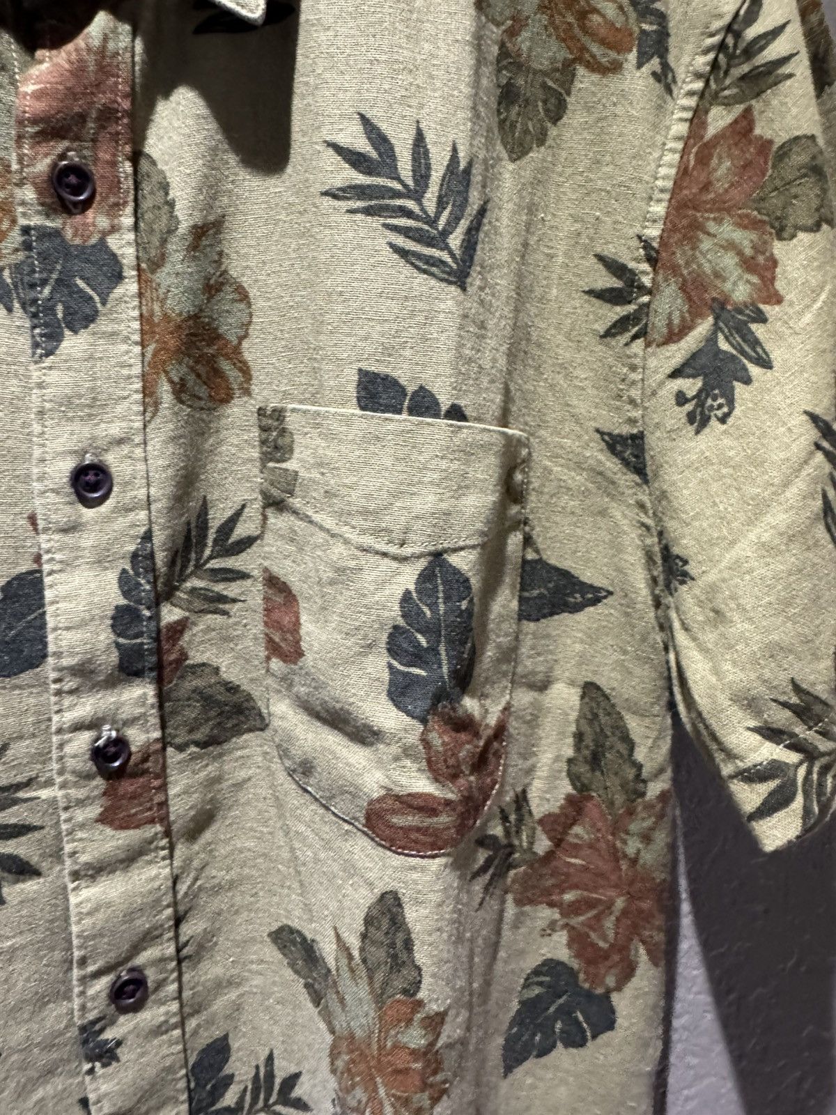 Lucky Brand Lucky Brand Olive Green Floral Hawaiian Short Sleeve Button Size US S / EU 44-46 / 1 - 2 Thumbnail