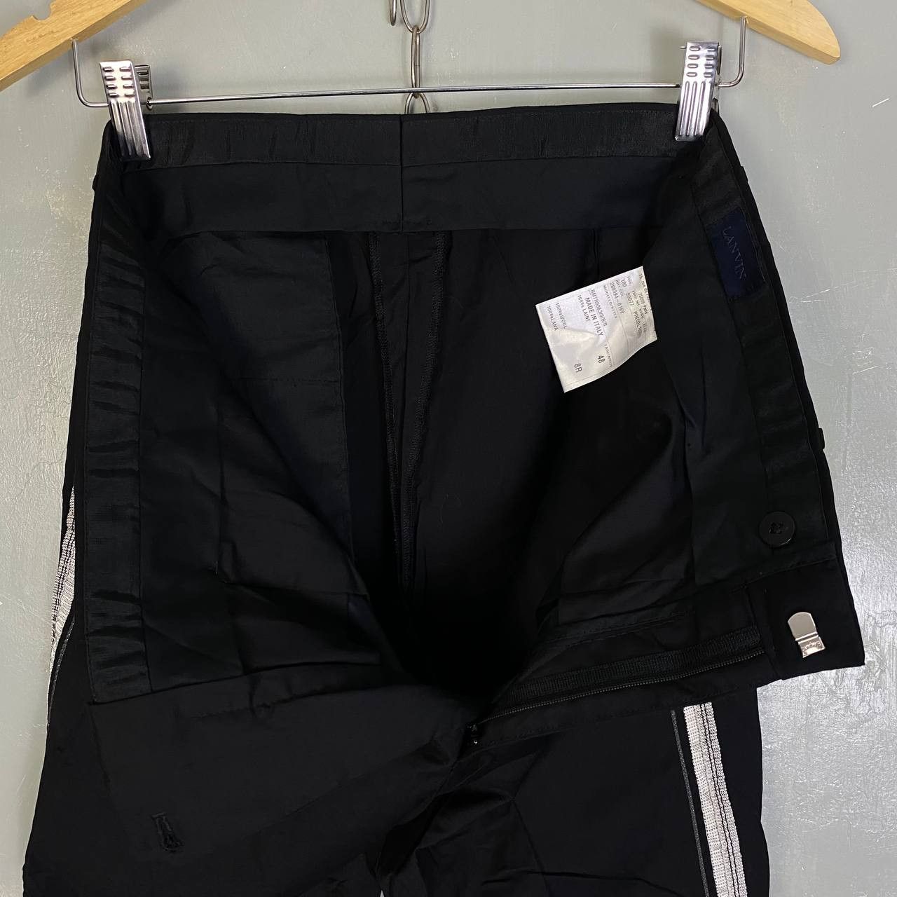 Lanvin Lanvin Wool Tuxedo Stripe Zip-Fly Dress Pants Size US 34 / EU 50 - 9 Thumbnail