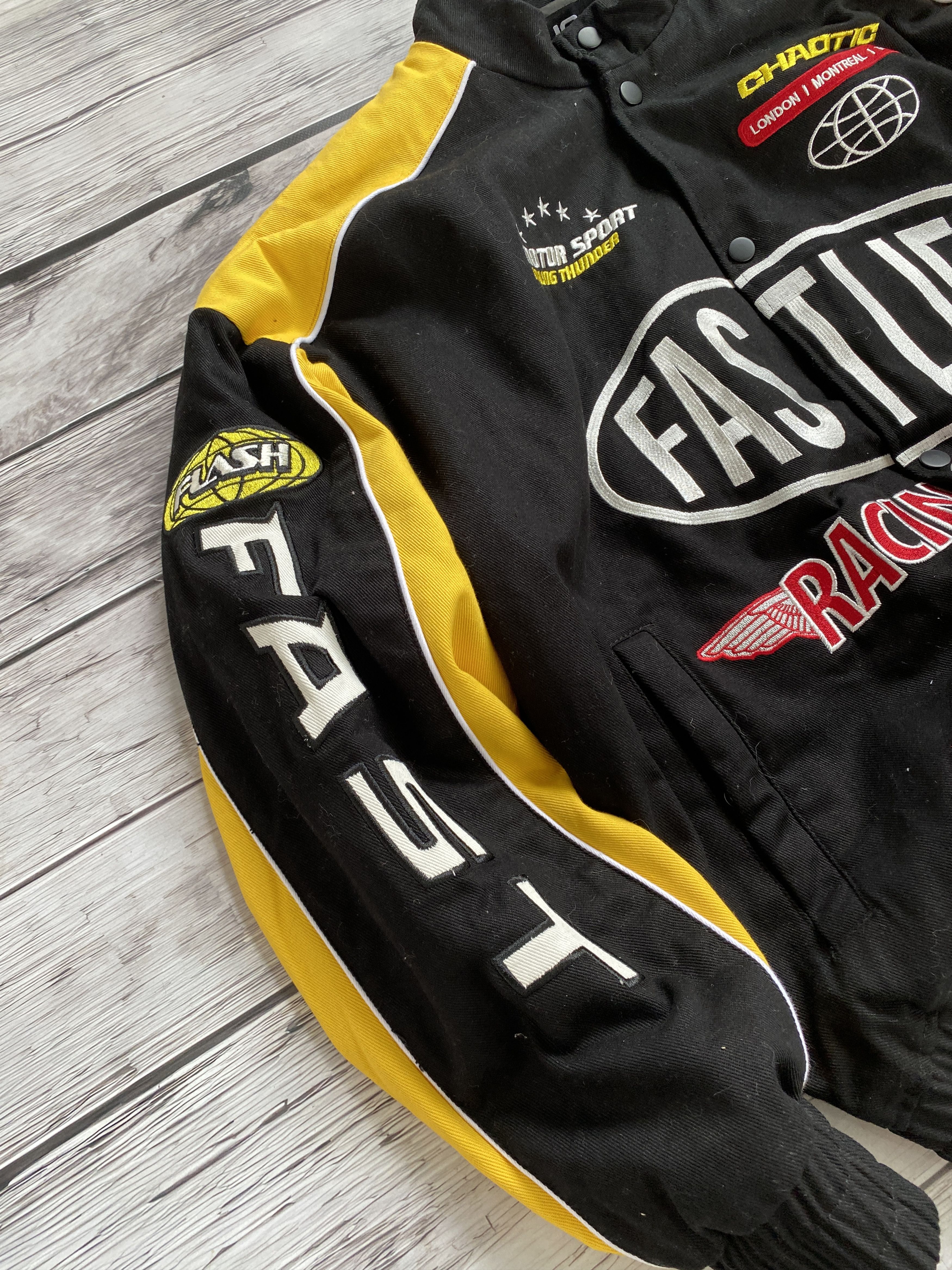 Japanese Brand × Yohji Yamamoto VINTAGE SEXY YOJHI YAMAMOTO STYLE RACING BOMBER JACKET Size US L / EU 52-54 / 3 - 7 Thumbnail
