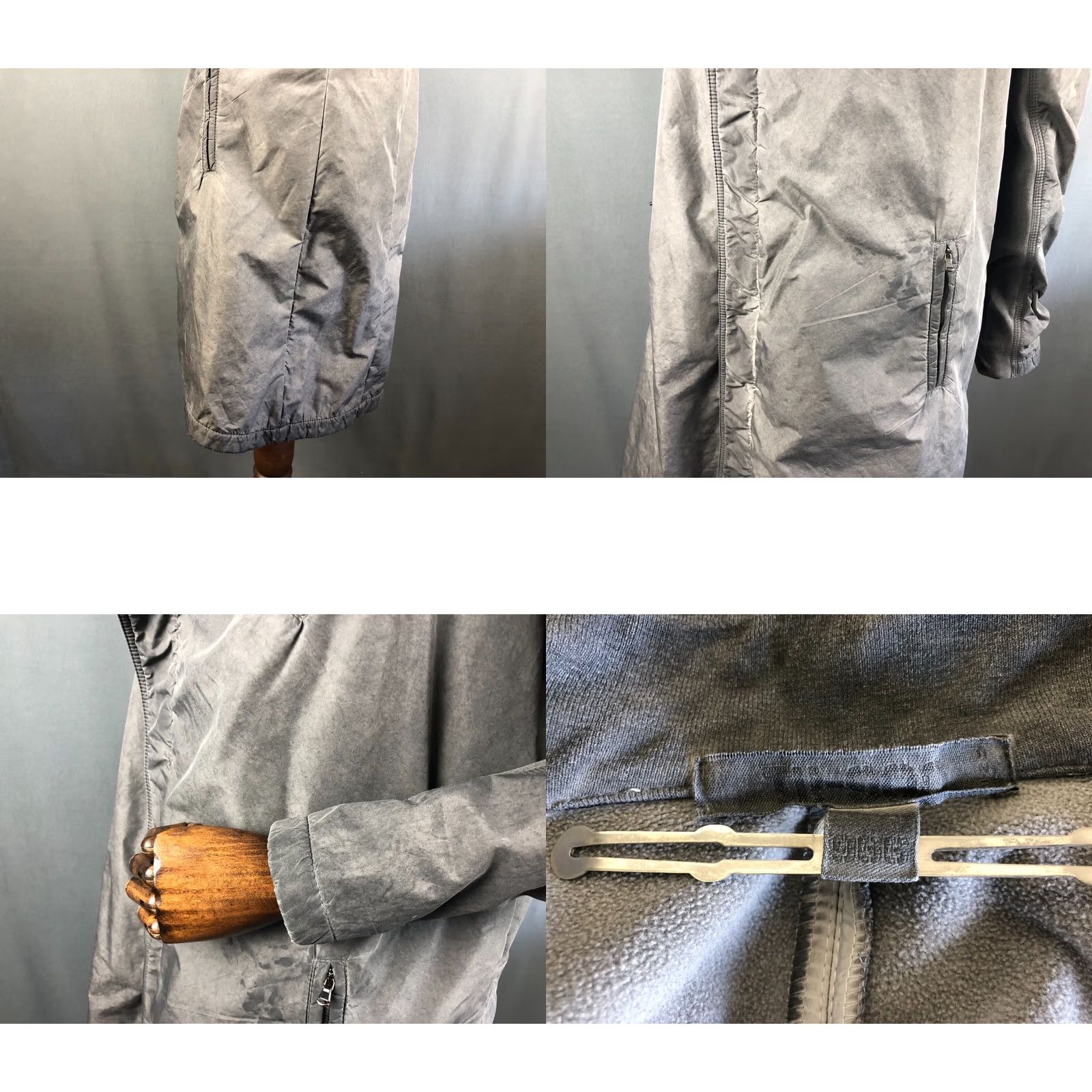 Vintage TR-900 Transit Par Such Full Zip Asymmetric Trench Coat Polyester Gray Women Size ONE SIZE - 8 Thumbnail