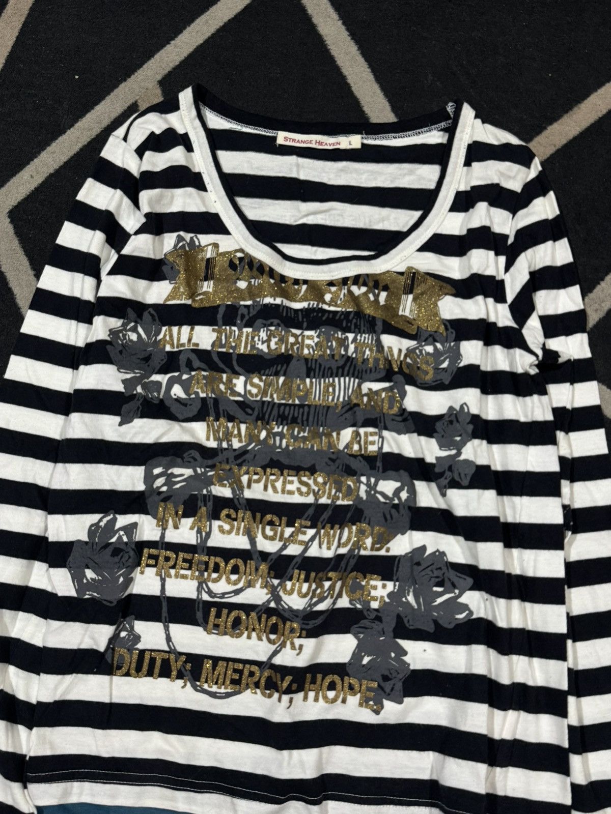 Hysteric Glamour STRIPE STRANGE HEAVEN POEM SKULLS LONG SLEEVE Size US S / EU 44-46 / 1 - 2 Thumbnail