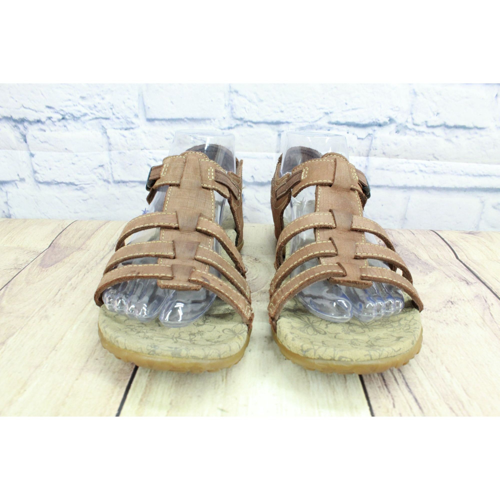 L.L. Bean × Leather LL Bean Leather Slingback Strappy Buckle Casual Sandals Size US 8 / IT 38 - 4 Thumbnail