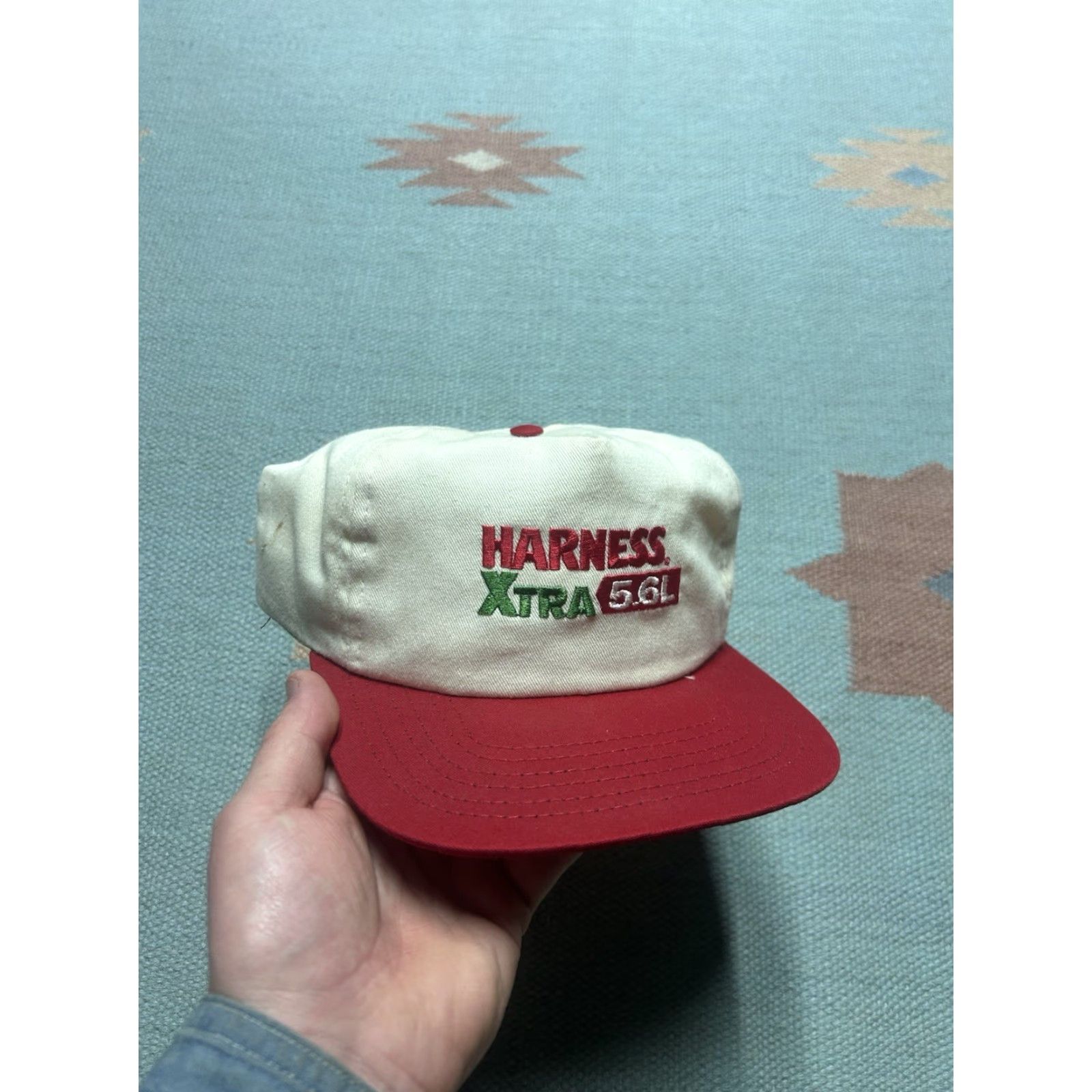Vintage VINTAGE SnapBack Hat Cap USA 80s 90s Harness Xtra 5.6L herbicide farm Made in USA Men Adjustable White, SnapBack, USA, Vintage, 80s 90s, Hat, Mens Size ONE SIZE - 2 Thumbnail