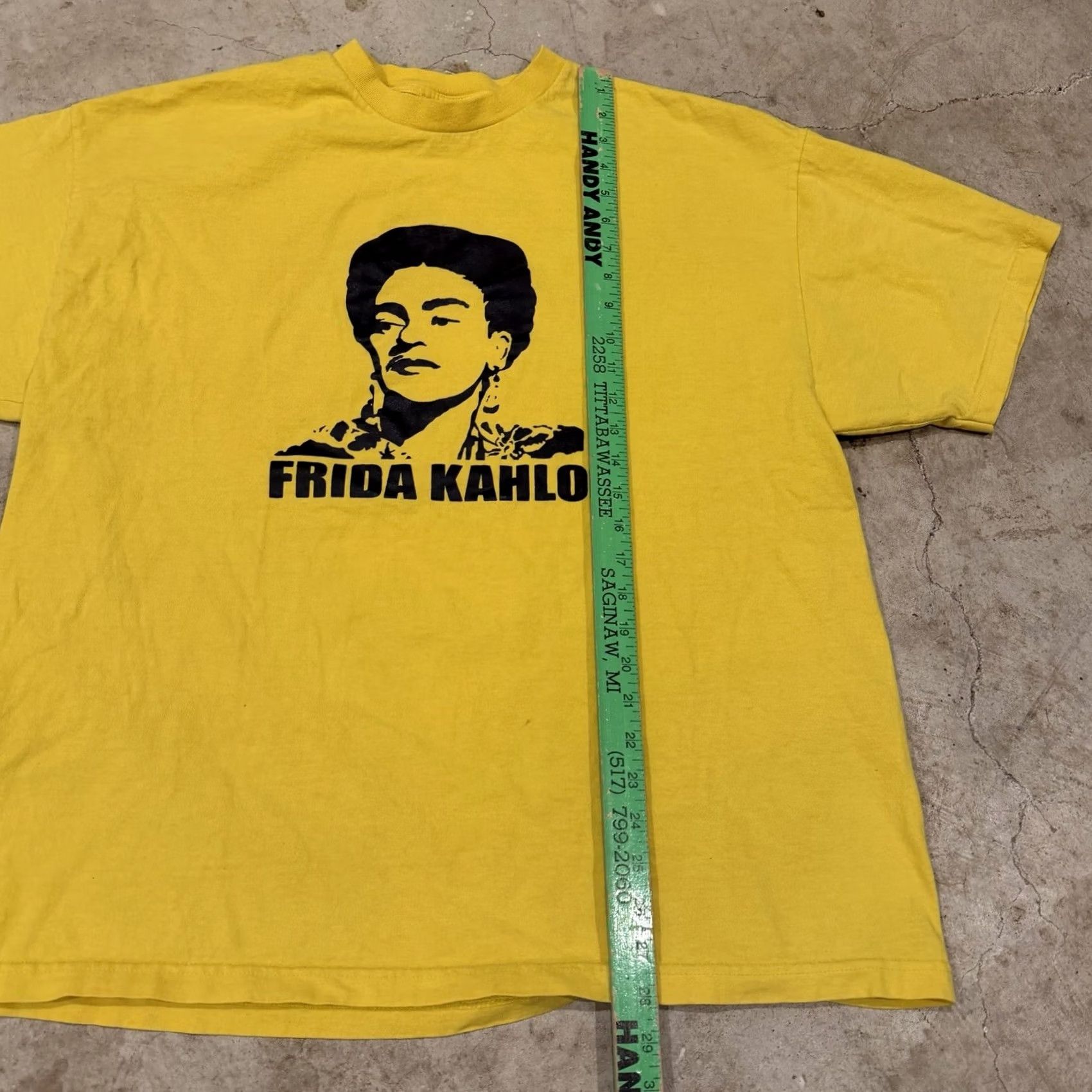 Vintage VINTAGE Frida Kahlo Shirt Mens 2XL Art Self Portrait Yellow Short Sleeve Crew Neck Graphics Print T-Shirt 1990s Mexico Cotton Size US XXL / EU 58 / 5 - 6 Thumbnail
