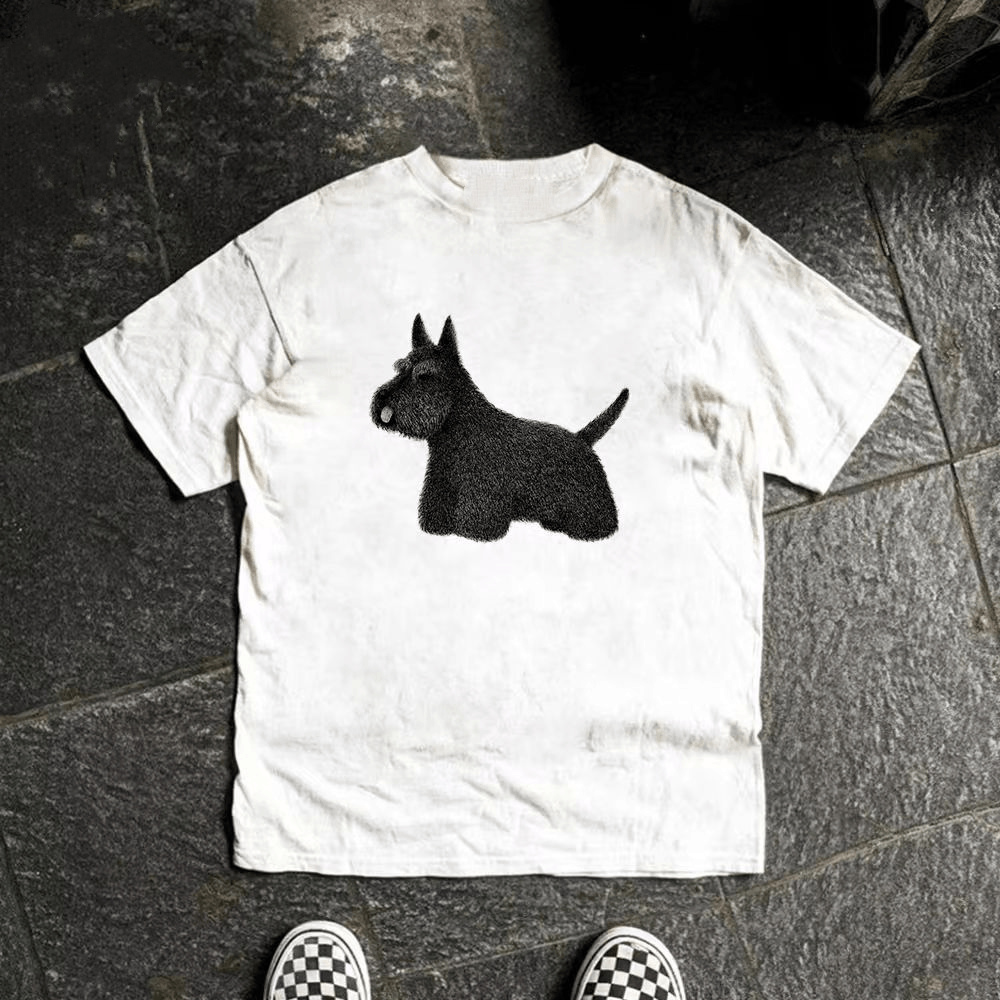 Vintage White casual retro puppy print t-shirt Size US M / EU 48-50 / 2 - 1 Thumbnail