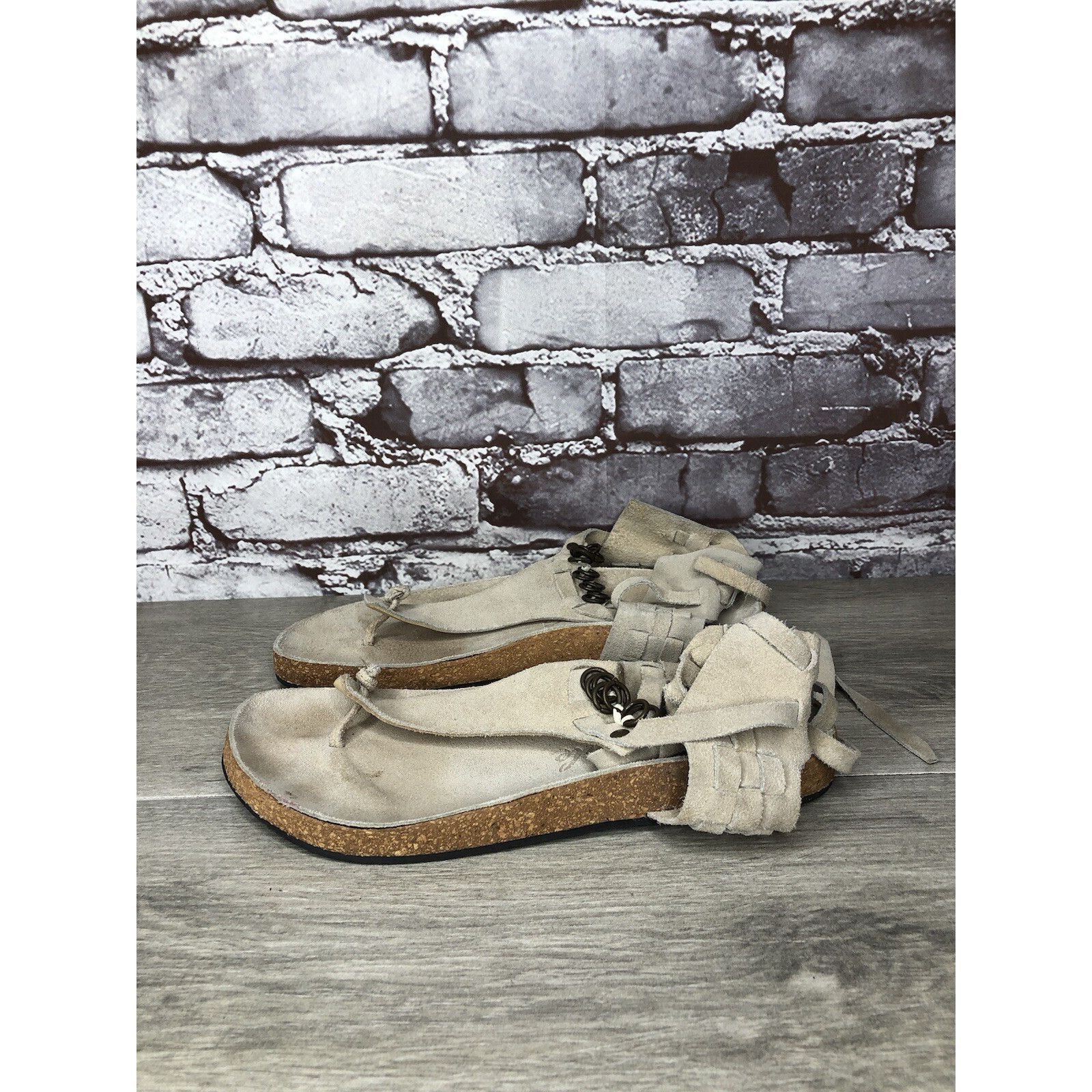 Free People Free People Grey Suede Leather Collins Thong Chain Strappy S Size US 6 / IT 36 - 10 Thumbnail