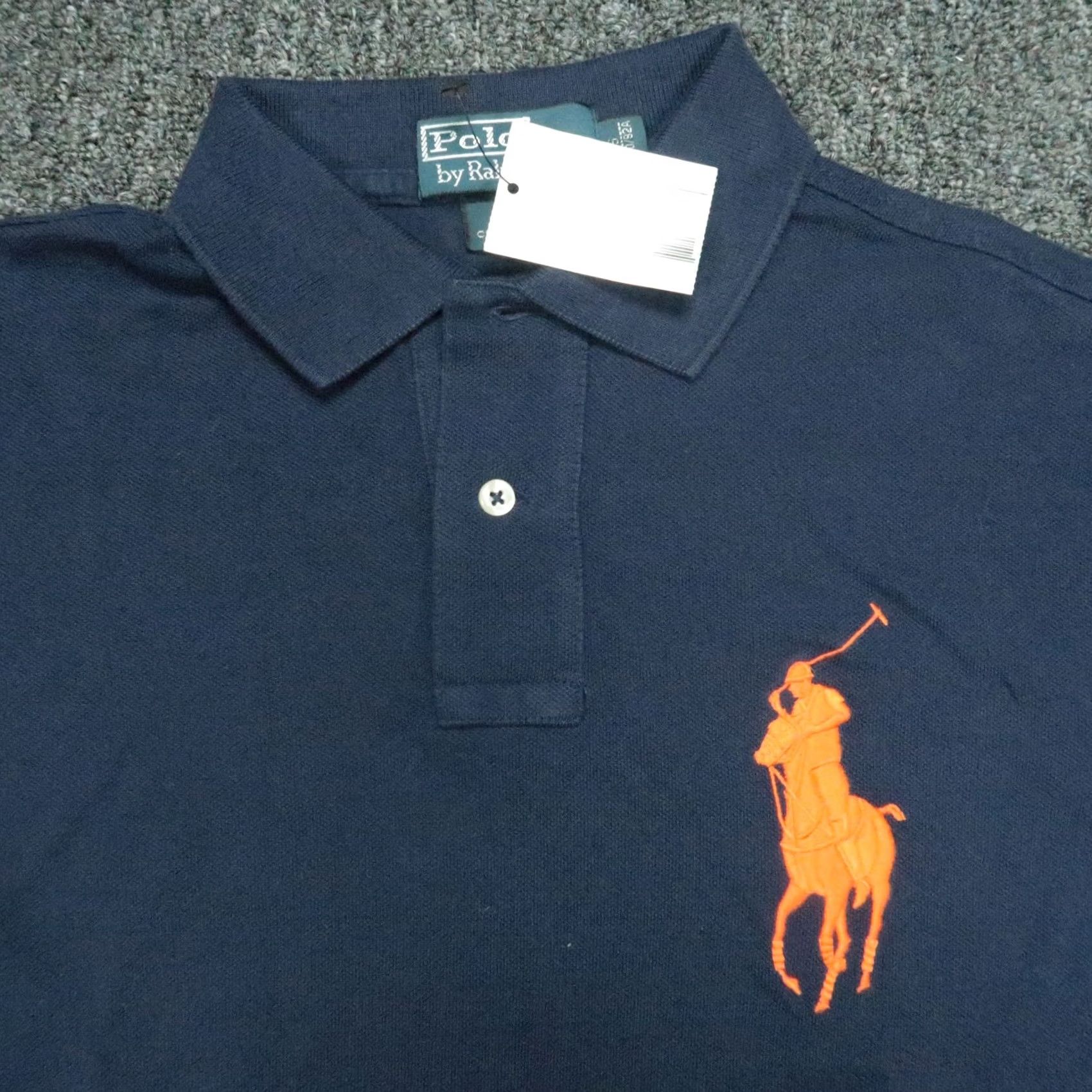 Polo Ralph Lauren VINTAGE Polo Ralph Lauren Shirt Mens Medium Navy Blue Big Pony Custom Fit Pique NWT Size US S / EU 44-46 / 1 - 2 Thumbnail