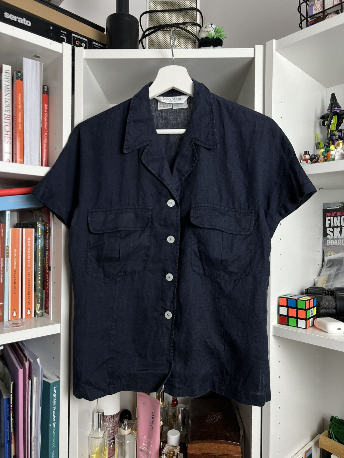 Designer × Max Mara × Vintage Vintage Max mara button up linen shirt top M casual old money Size M / US 6-8 / IT 42-44 - 1 Thumbnail