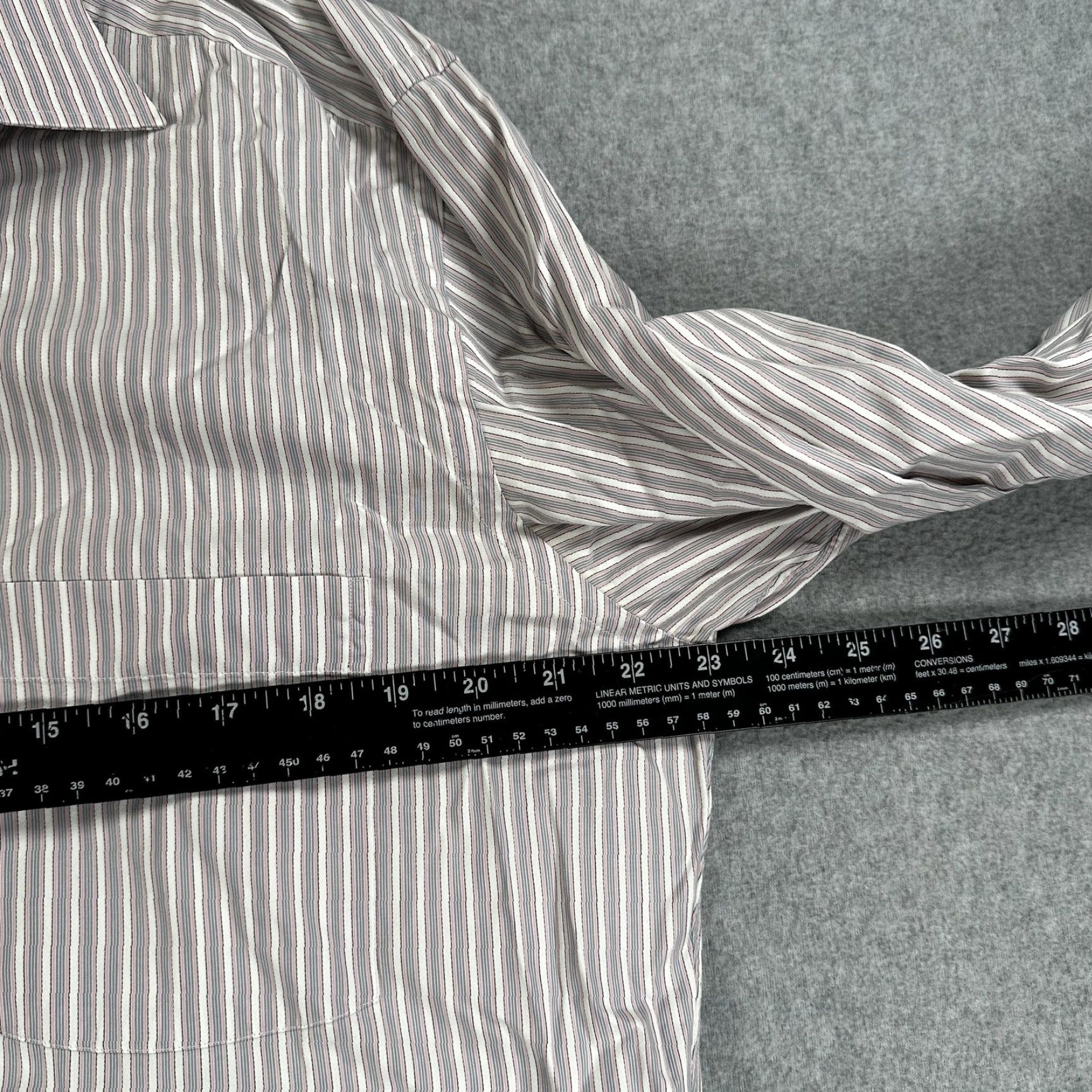 Ermenegildo Zegna Ermenegildo Zegna Dress Shirt Mens 41/16 Gray Stripe Spread Collar Long Sleeve Size 42R - 4 Thumbnail