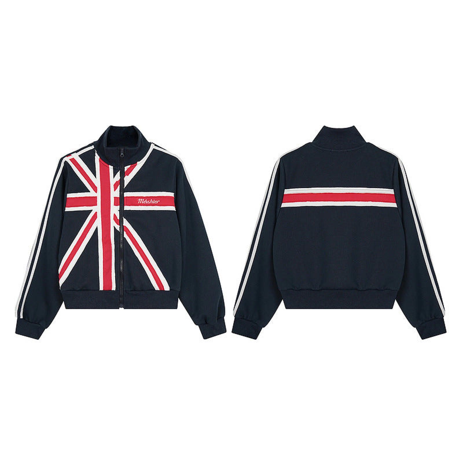 Other Union Jack Colour-Block Stand-Collar Zip Jacket | Navy Size US M / EU 48-50 / 2 - 3 Thumbnail