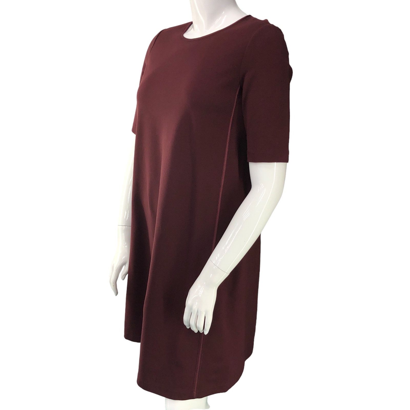 Lafayette 148 Lafayette 148 Size M Dress Shift Burgundy Back Zip Ponte Size M / US 6-8 / IT 42-44 - 5 Thumbnail