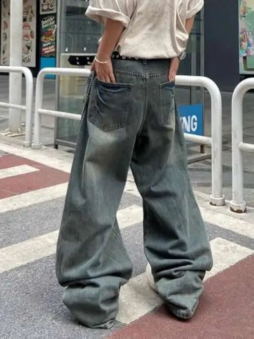 Jean GOTHIC Opium Y2K washed jeans pants Size US 36 / EU 52 - 1 Thumbnail