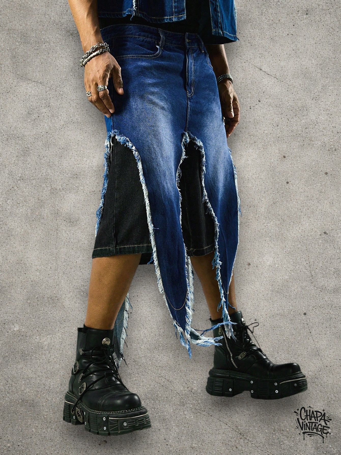 Japanese Brand Opium goth denim shorts Size US 32 / EU 48 - 2 Thumbnail