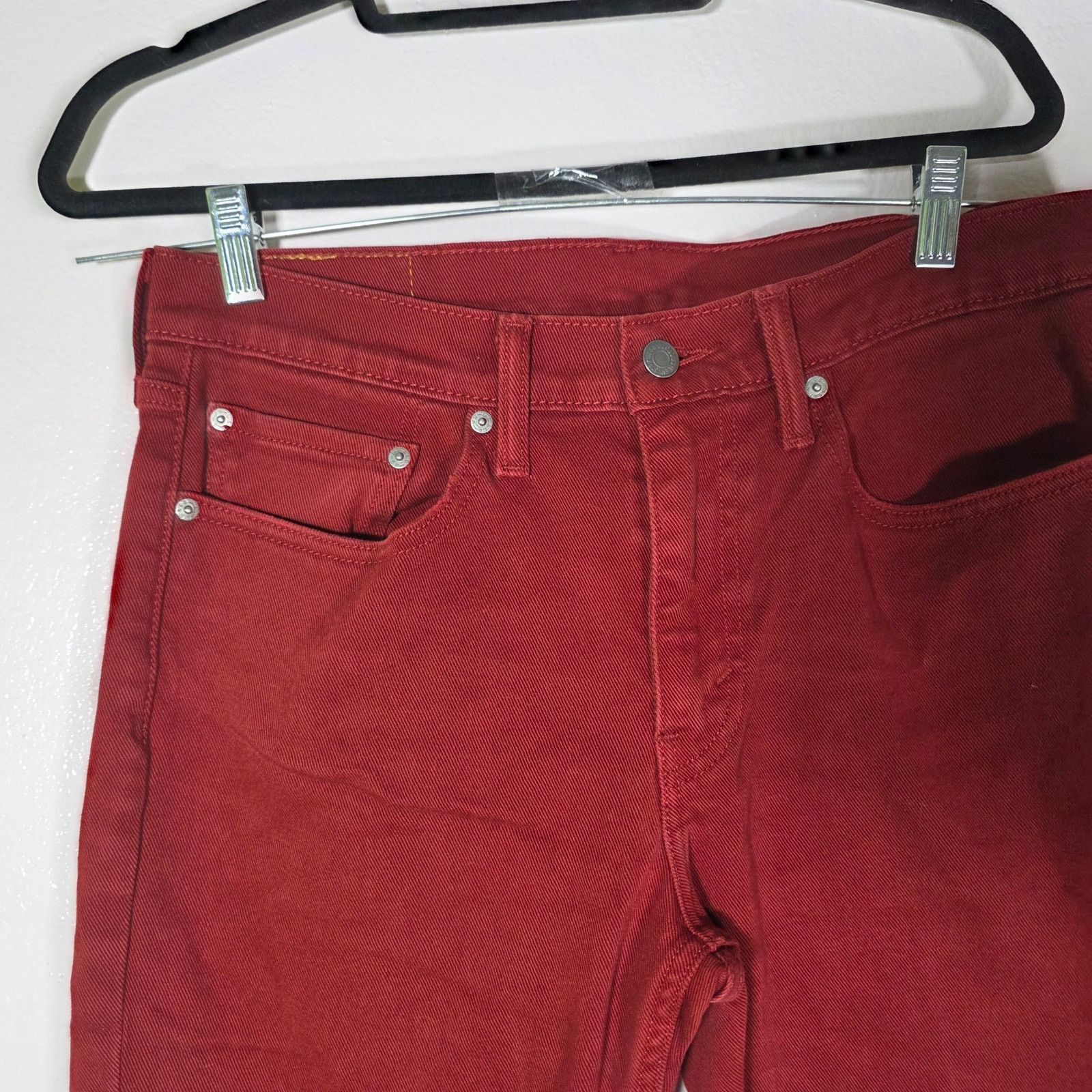 Levi's Levi’s 514 Straight Fit Burgundy Jeans W32 L32 Classic Denim Size US 32 / EU 48 - 2 Thumbnail