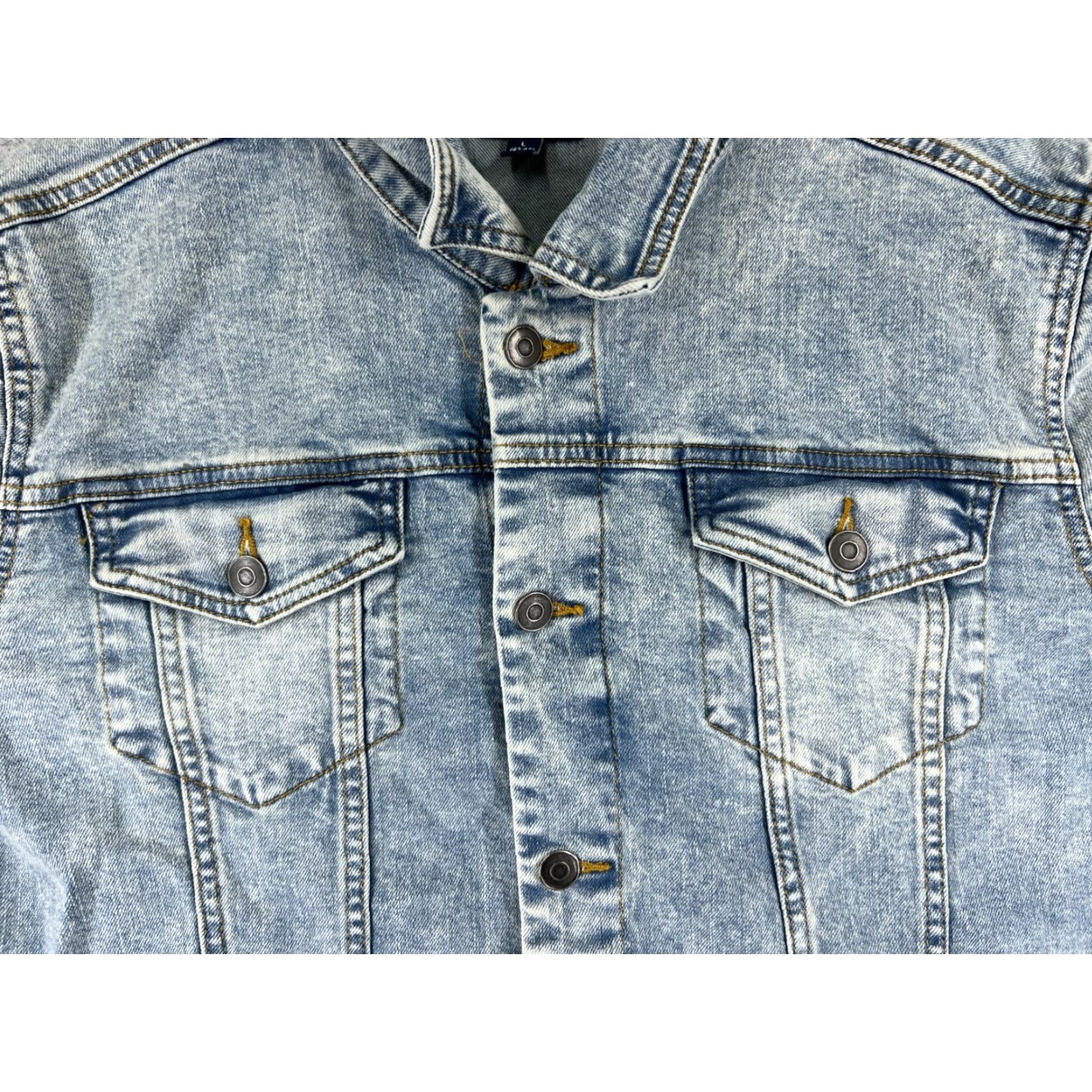 George VINTAGE George Denim Jacket Womens Large Trucker Cotton Blend Button Up Pockets 80s 90s Blue Mens Womens Clothing Jacket Size 36" / US 14 / IT 50 - 6 Thumbnail