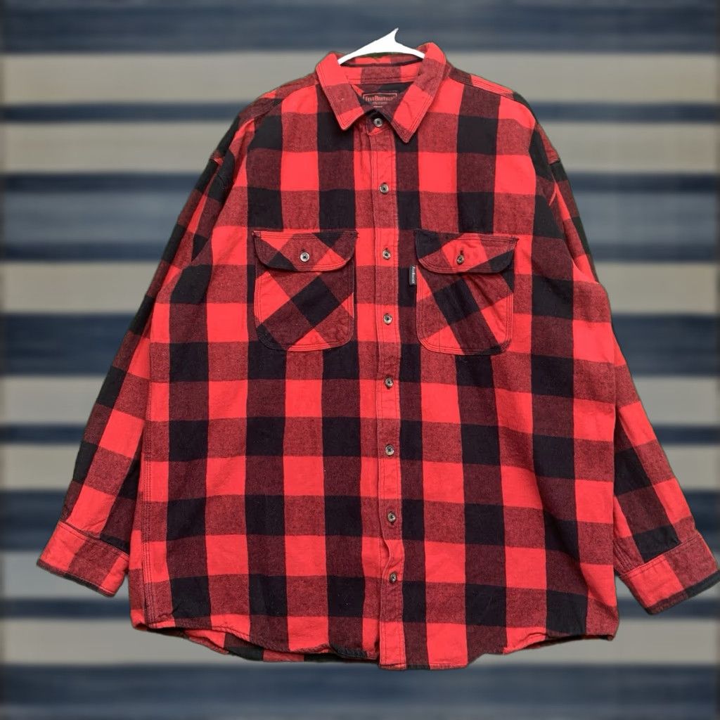 Vintage VINTAGE Five Brother Flannel Shirt Mens 2XL Tall Red Buffalo Plaid Button Up Outdoor Shirt Size US XXL / EU 58 / 5 - 1 Thumbnail