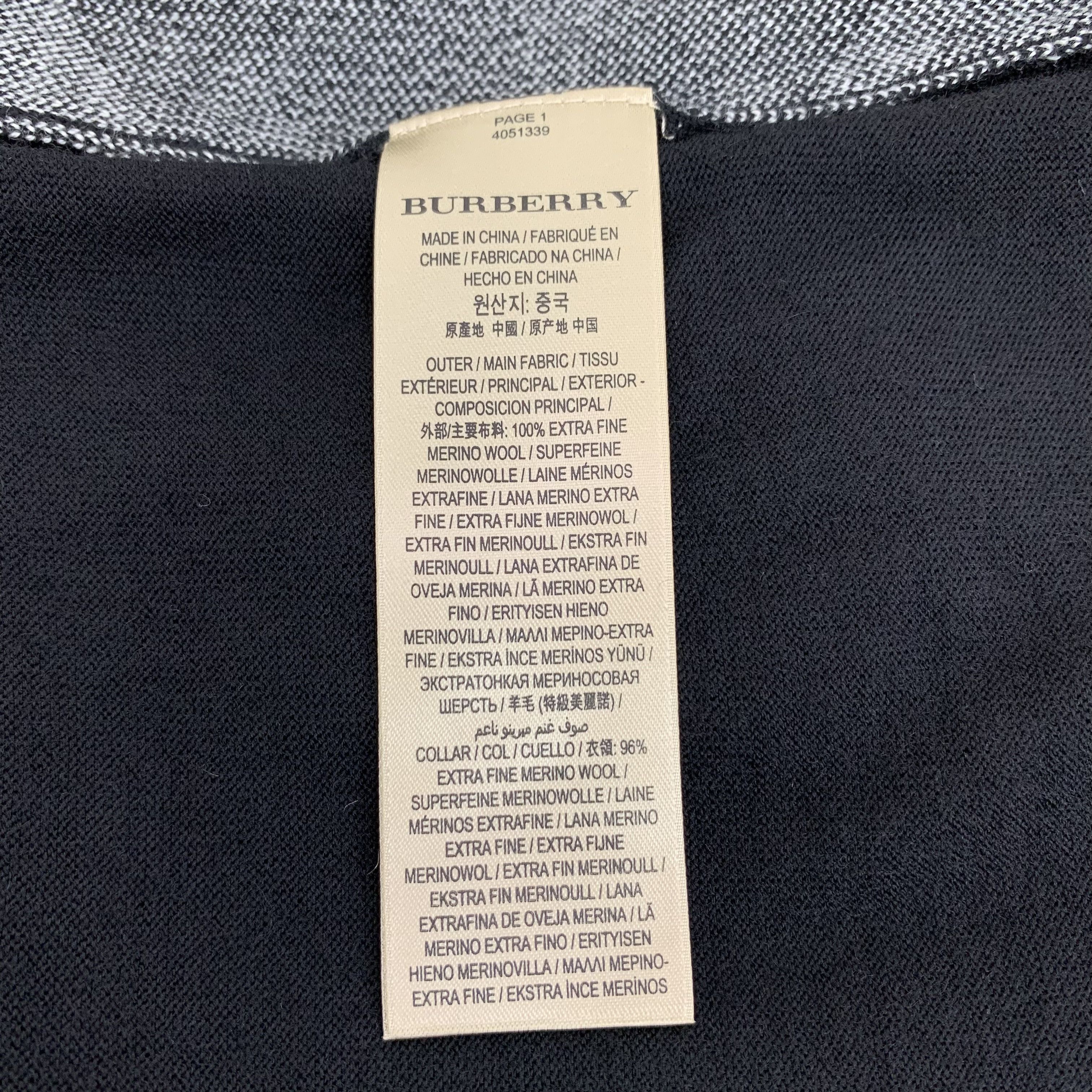 Burberry Burberry Check Panel Wool Knit Sweater Black (L) Size US L / EU 52-54 / 3 - 8 Thumbnail