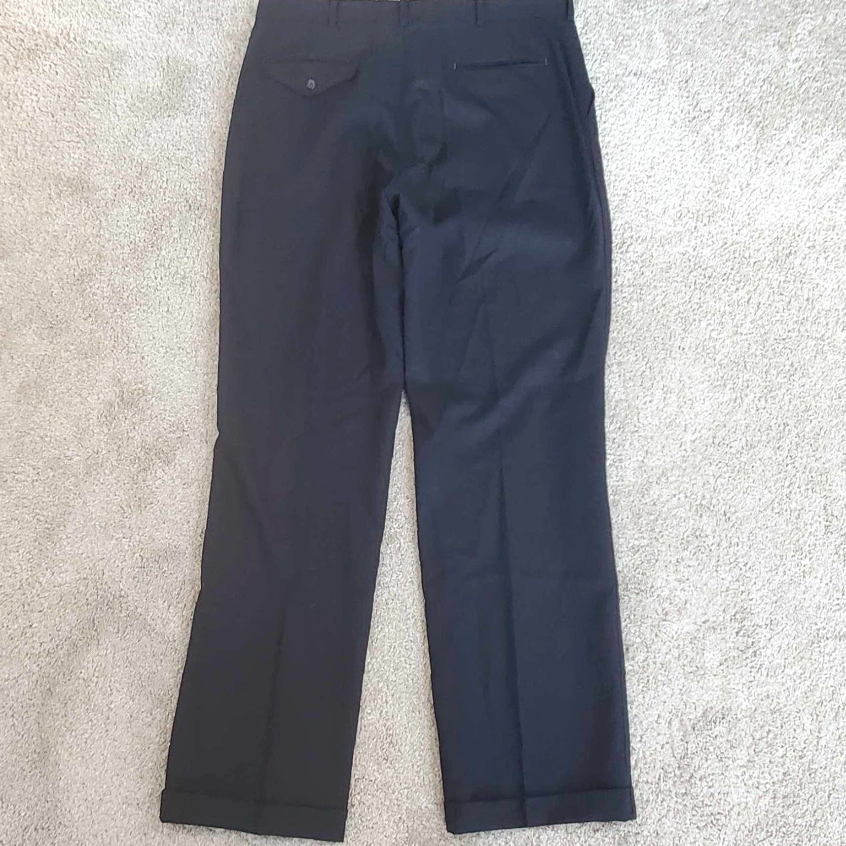 Lands' End VINTAGE Lands' End Pants Dress 100% Wool Blue Mens 37 Reg USA Size US 37 - 3 Thumbnail
