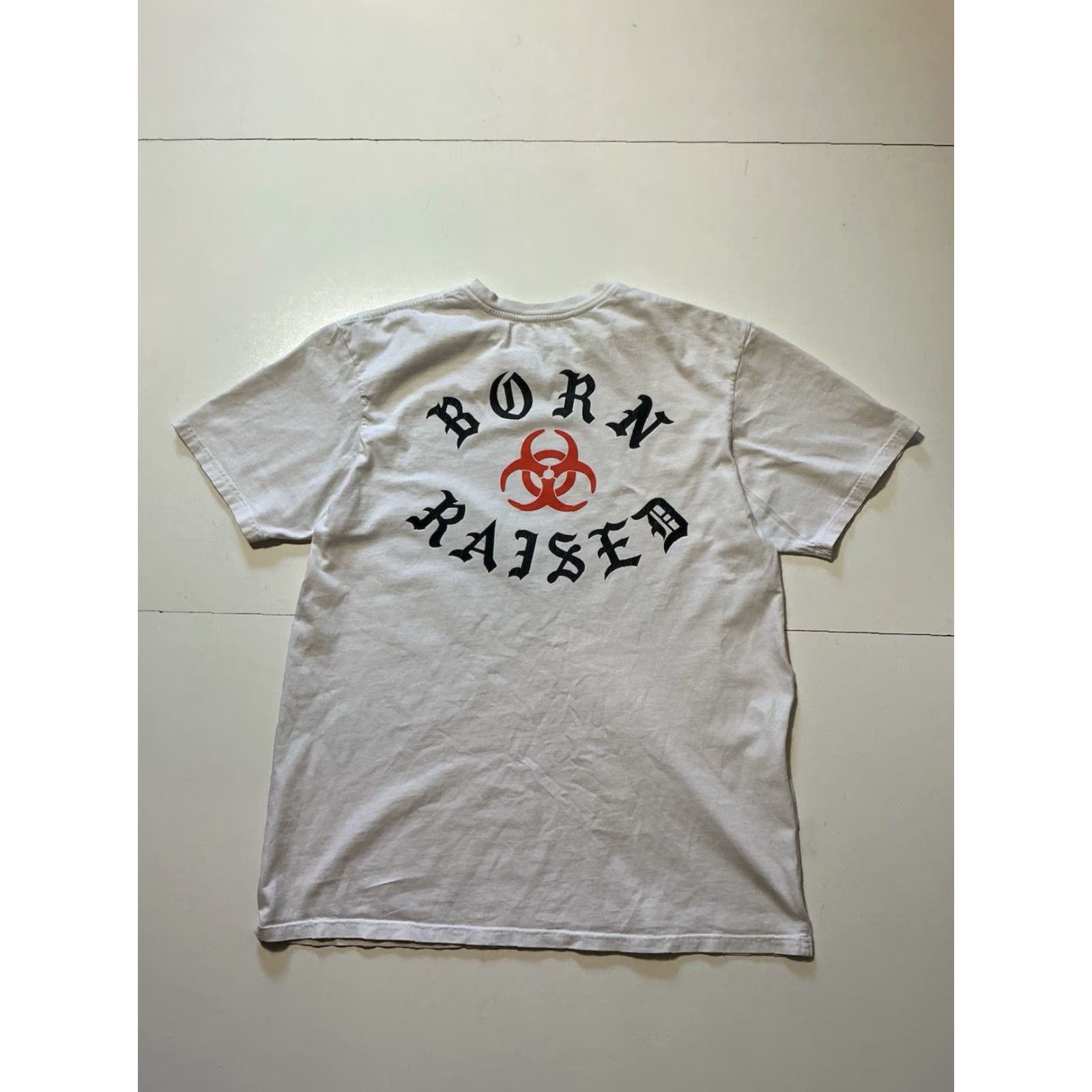 Born X Raised VINTAGE Born X Raised Los Angeles 2020 Quarantine Hazard White Graphic S/S T-Shirt L Mens Size US L / EU 52-54 / 3 - 3 Thumbnail