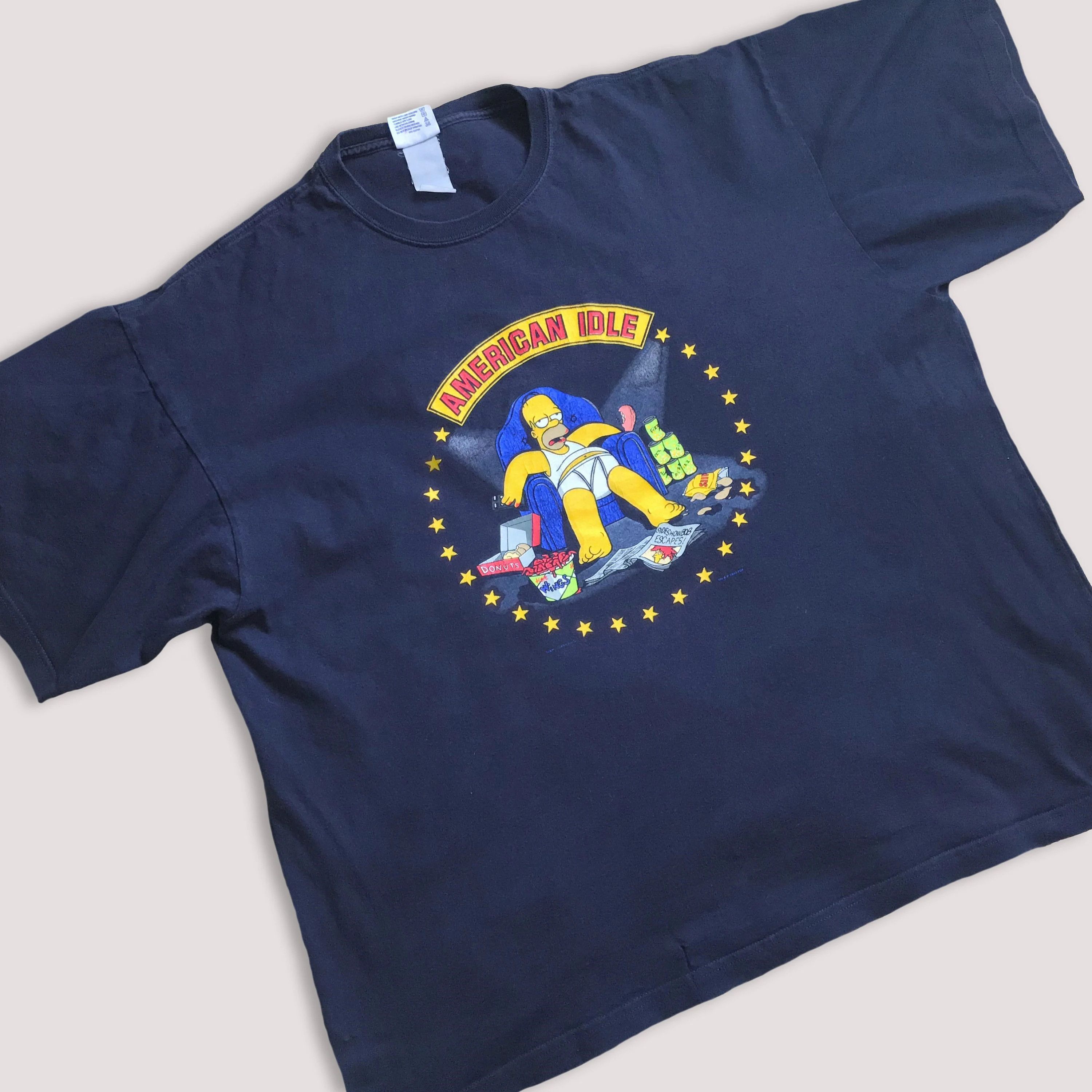 The Simpsons Vintage 2003 HOMER SIMPSON T shirt American Idle Tee Fox Y2K Size US XXL / EU 58 / 5 - 8 Thumbnail