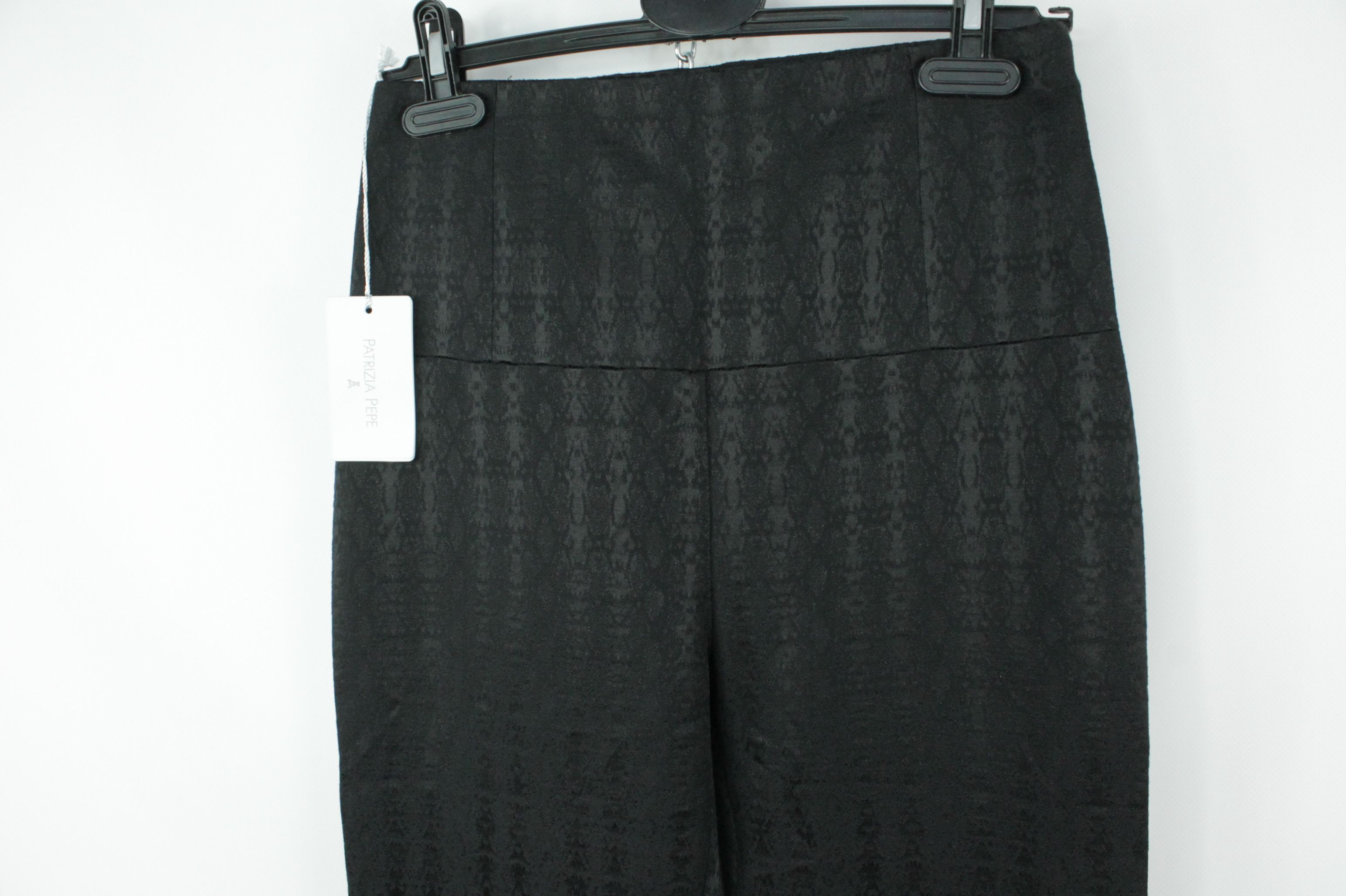 Designer × Patrizia Pepe Patrizia Pepe Black Jacquard Slim Fit High Waist Pants Size 28" / US 6 / IT 42 - 4 Thumbnail