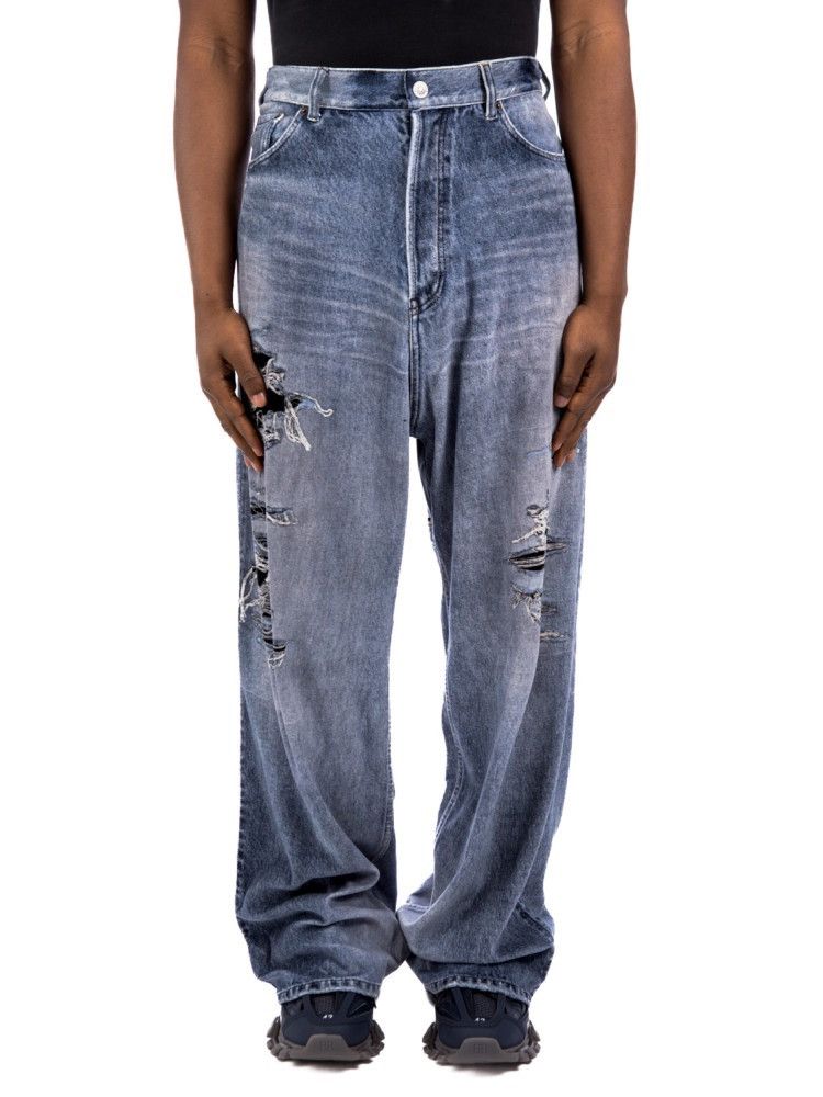 image of Balenciaga Trompe L’Oeil Baggy Jeans Pants in Blue, Men's (Size 30)