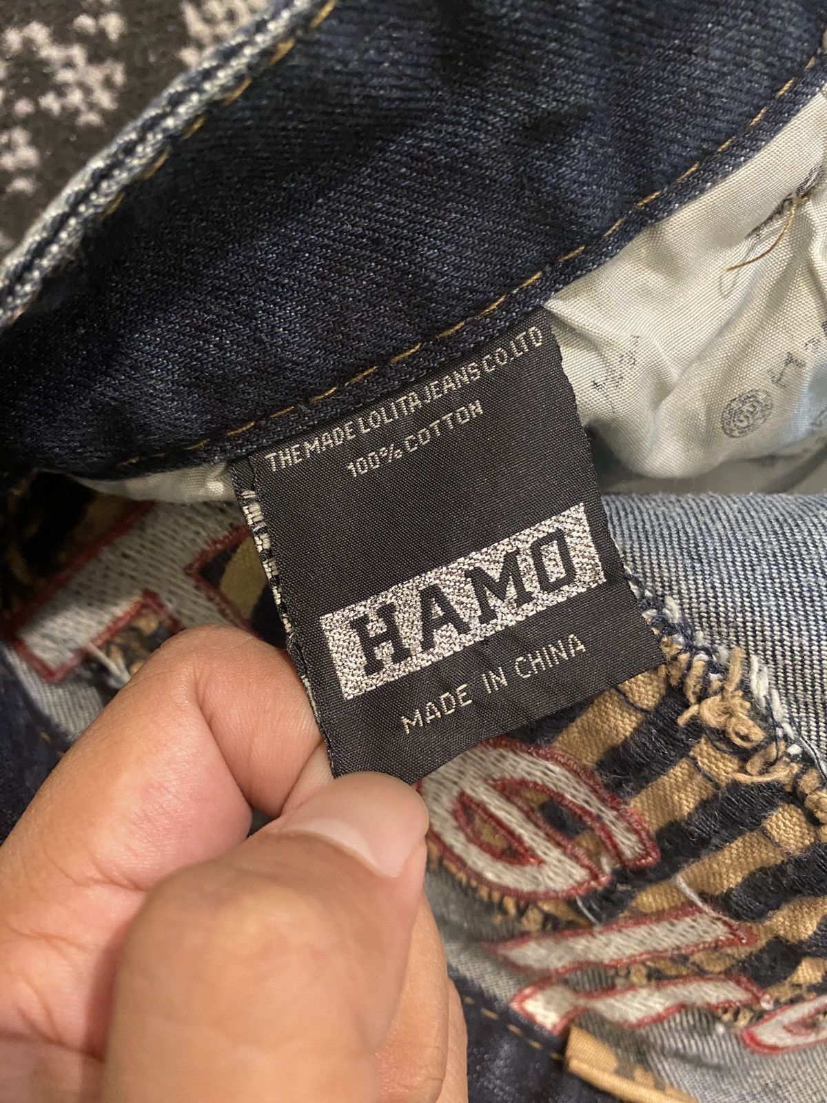 Japanese Brand Hysteric Glamour Patchwork Washed Denim Hello Kitty Size US 33 - 15 Thumbnail