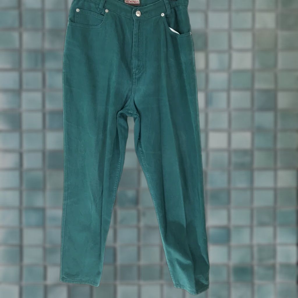 Vintage VINTAGE Memphis Women's Jeans 1980s High Rise Straight Leg Green Size 9/10 Casual Size 30" / US 8 / IT 44 - 1 Thumbnail
