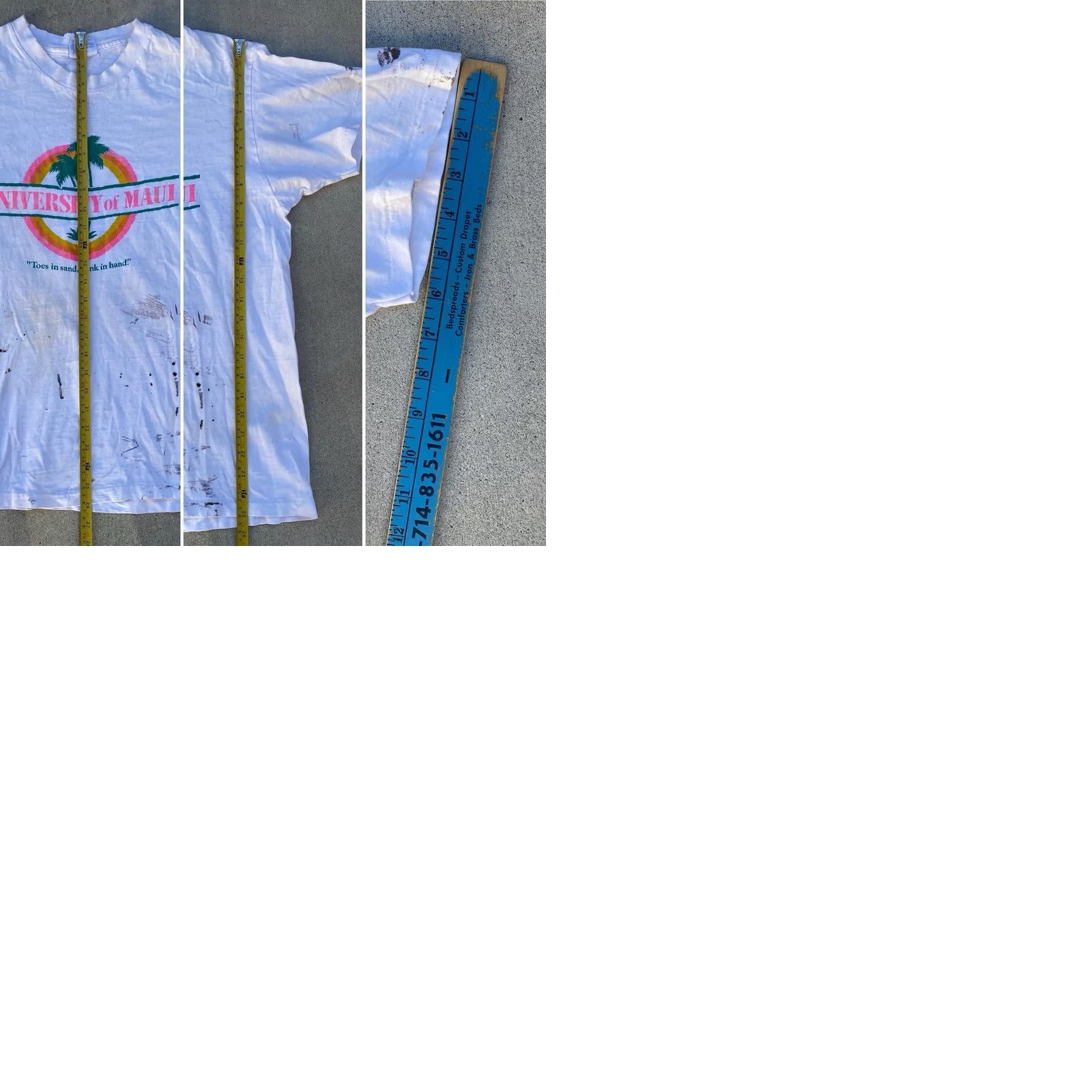 Hanes VINTAGE University of Maui T Shirt Mens L White Cotton Graphic Print 1980s Size US L / EU 52-54 / 3 - 12 Thumbnail