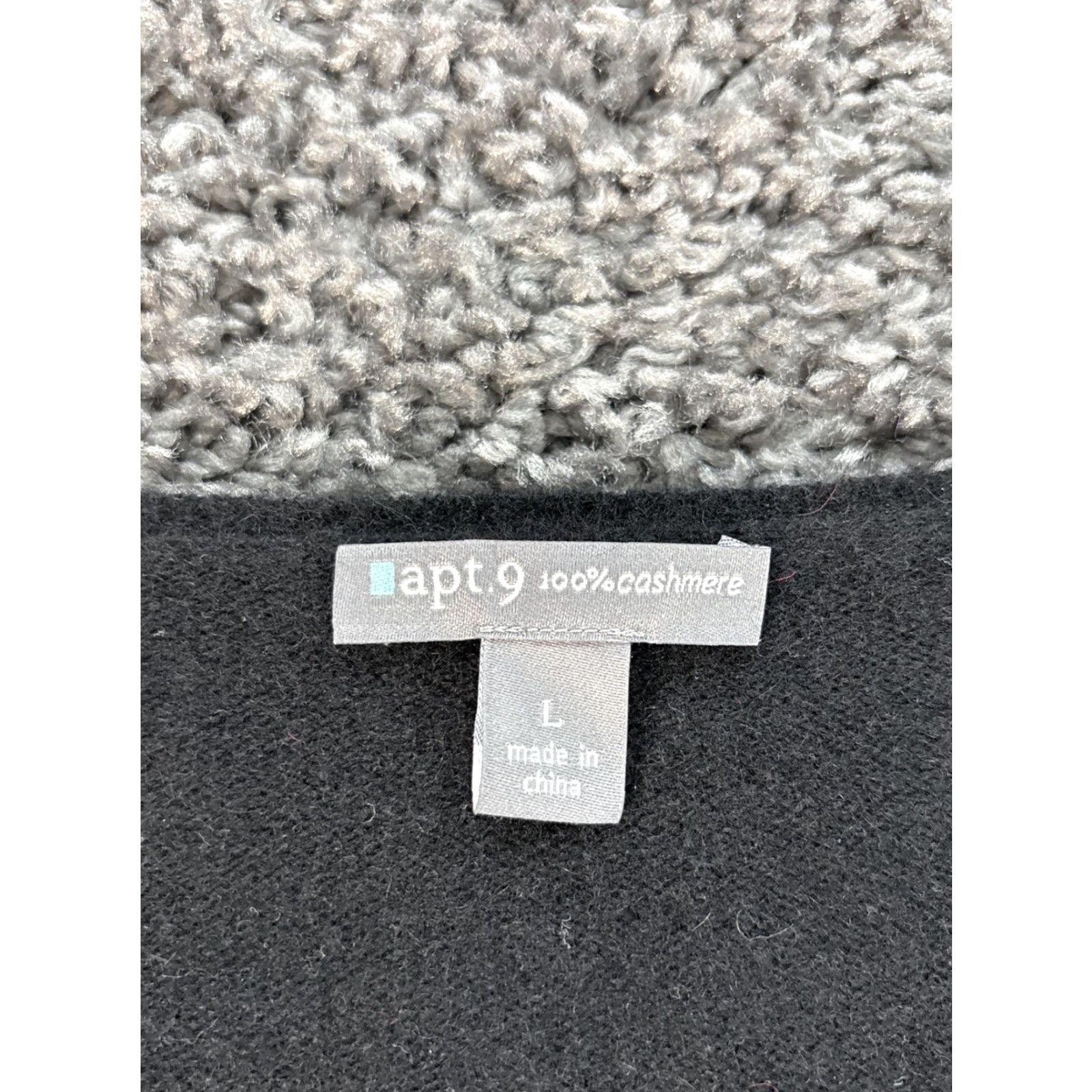 Apt. 9 Apt. 9 Sweater Women's L Black 100% Cashmere V-Neck Long Sleeve Knit Pullover, Solid, Regular, Women, Size L Size L / US 10 / IT 46 - 4 Thumbnail