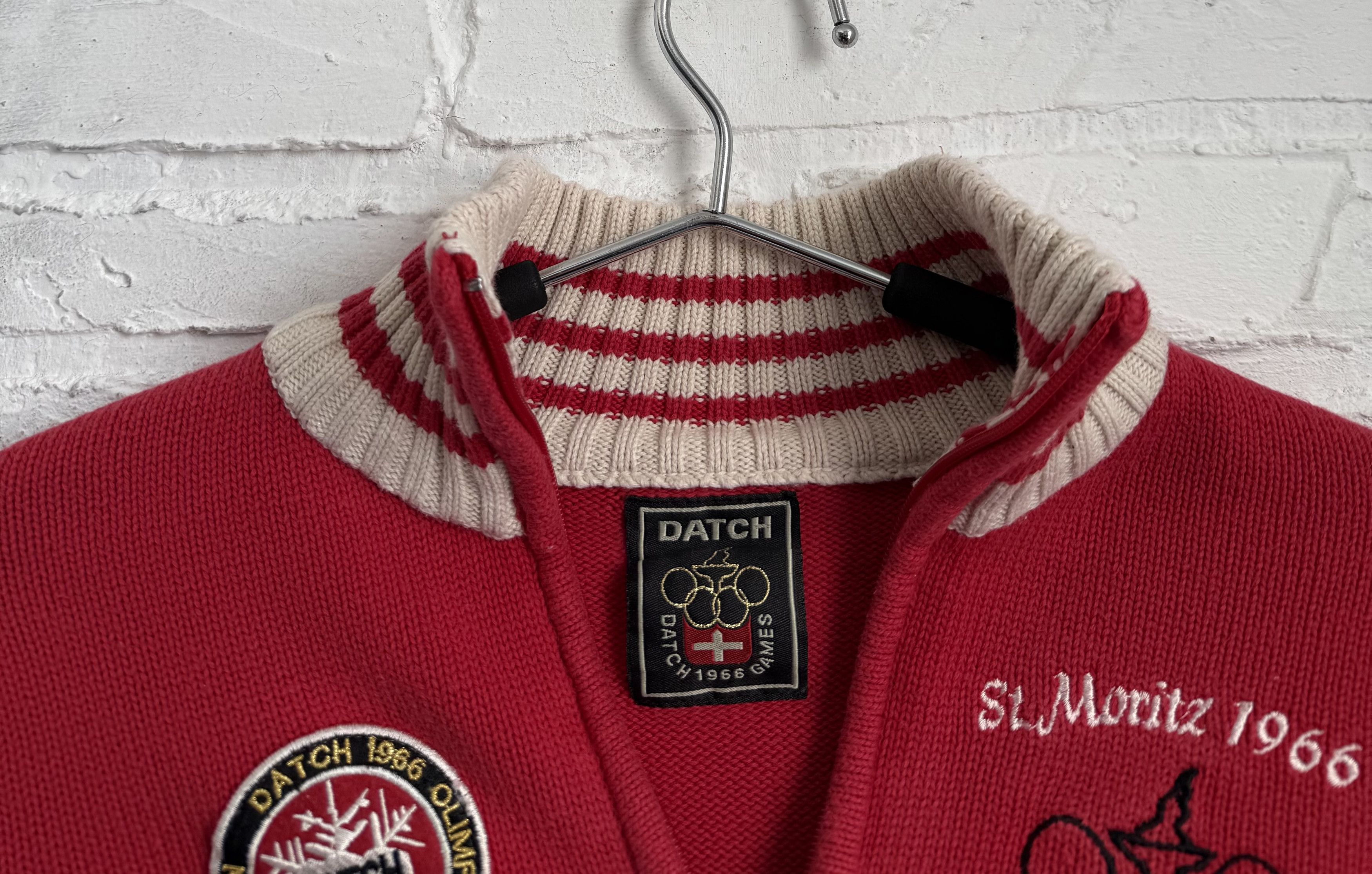 Other Y2K DATCH St. Moritz 1966 Zip Up Knit Sweater Olympic Games Size US S / EU 44-46 / 1 - 3 Thumbnail