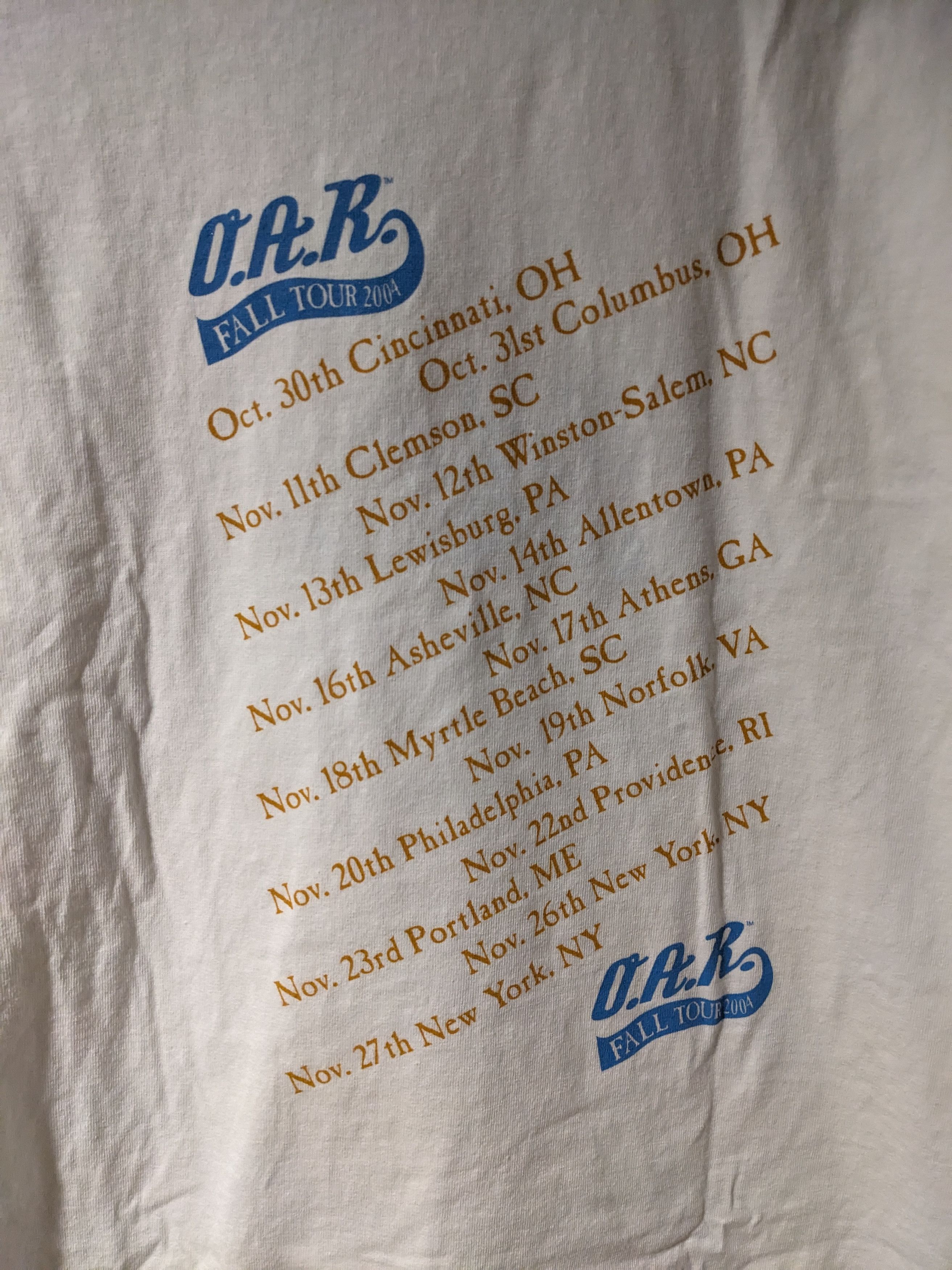 Band Tees × Vintage Vintage O.A.R. Fall Tour 2004 Band White X-Large T-Shirt Size US XL / EU 56 / 4 - 5 Thumbnail