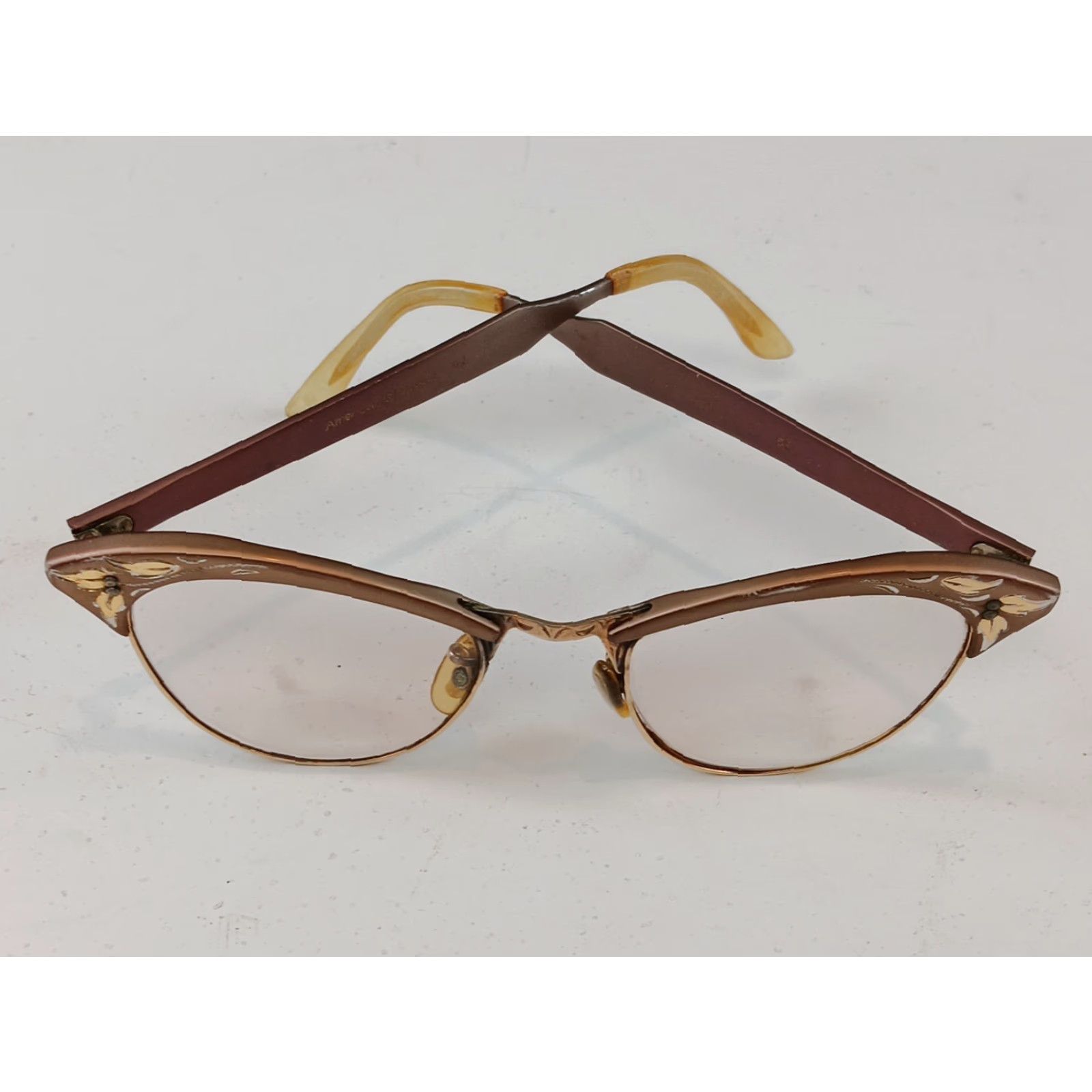 American Optical VINTAGE American Optical Cat Eye Frames Gold 12K Gold Filled Aluminum Women 1950s Retro Size ONE SIZE - 6 Thumbnail