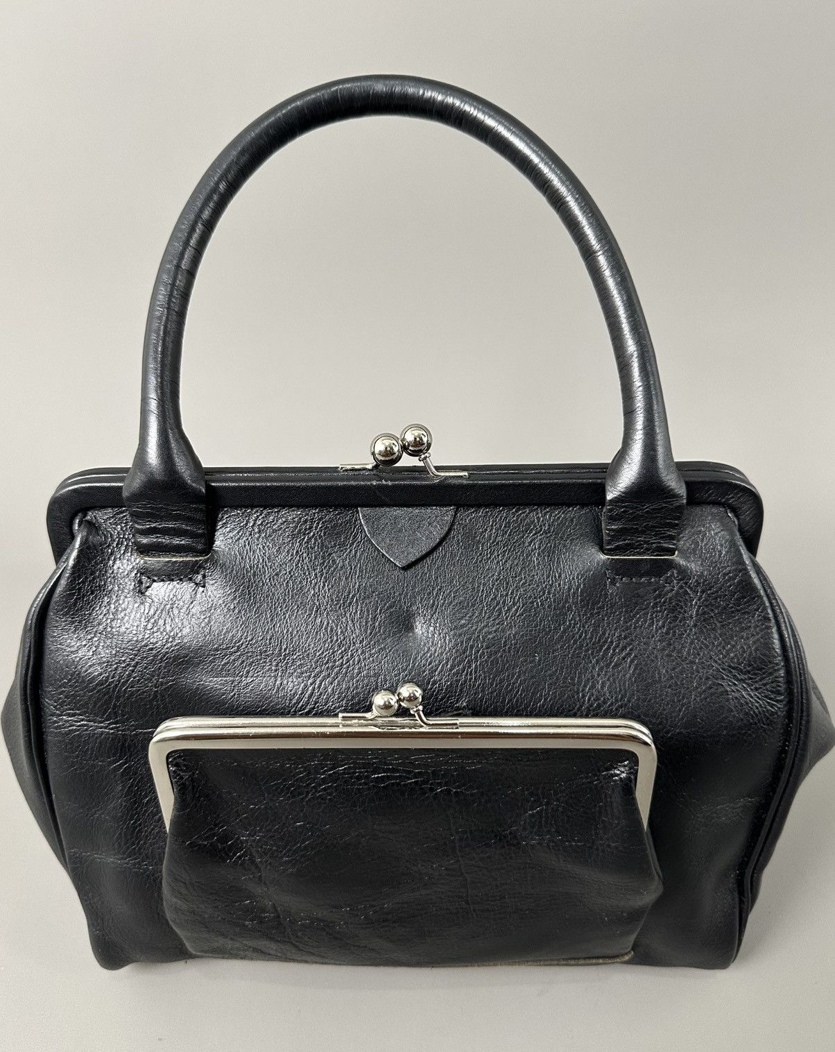 Yohji Yamamoto Y’s - Yohji Yamamoto Double Claps - Top Handle Leather Bag Size ONE SIZE - 5 Thumbnail
