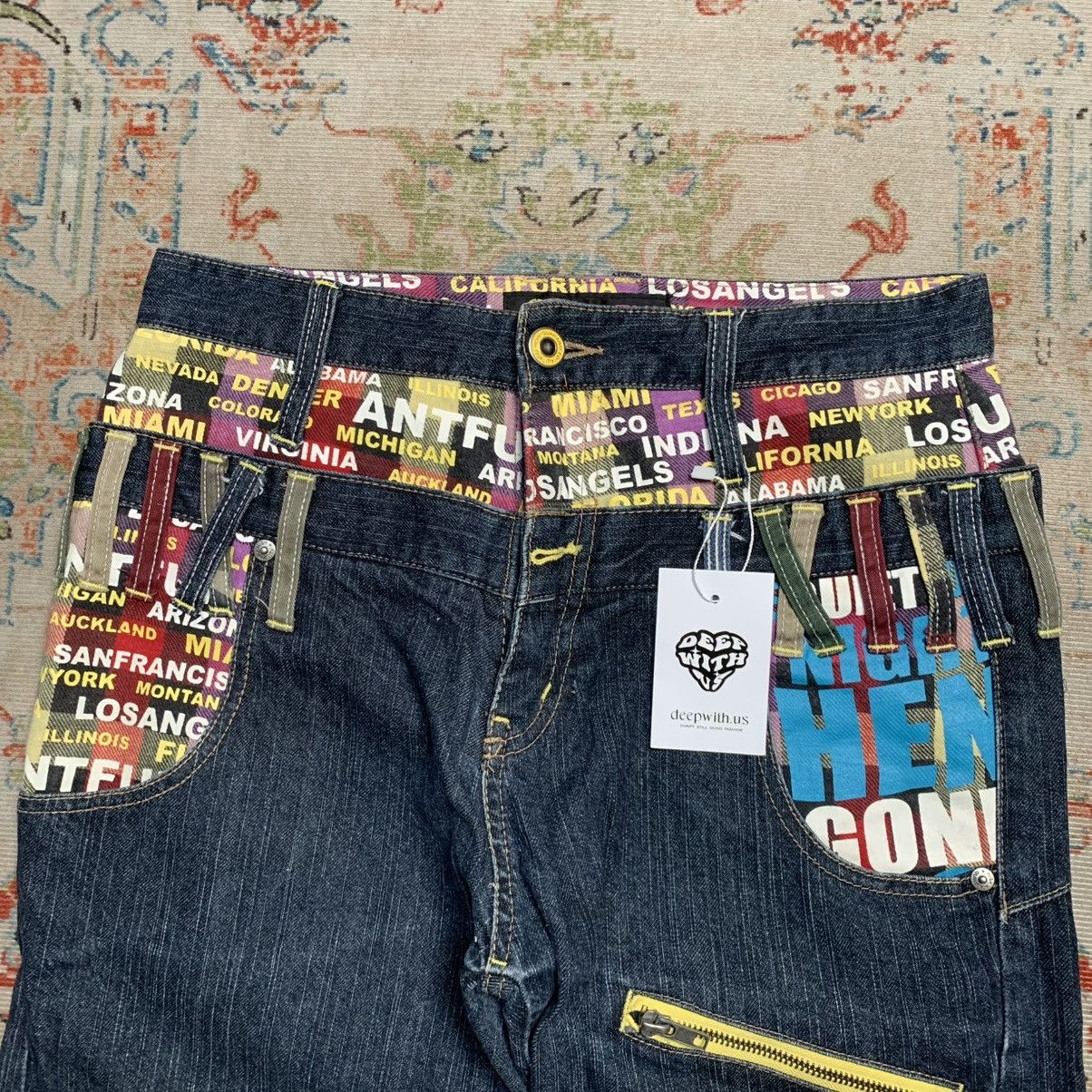 Japanese Brand Antfui Double Waist Dark Blue Jeans Regular Fit Size US 30 / EU 46 - 4 Thumbnail