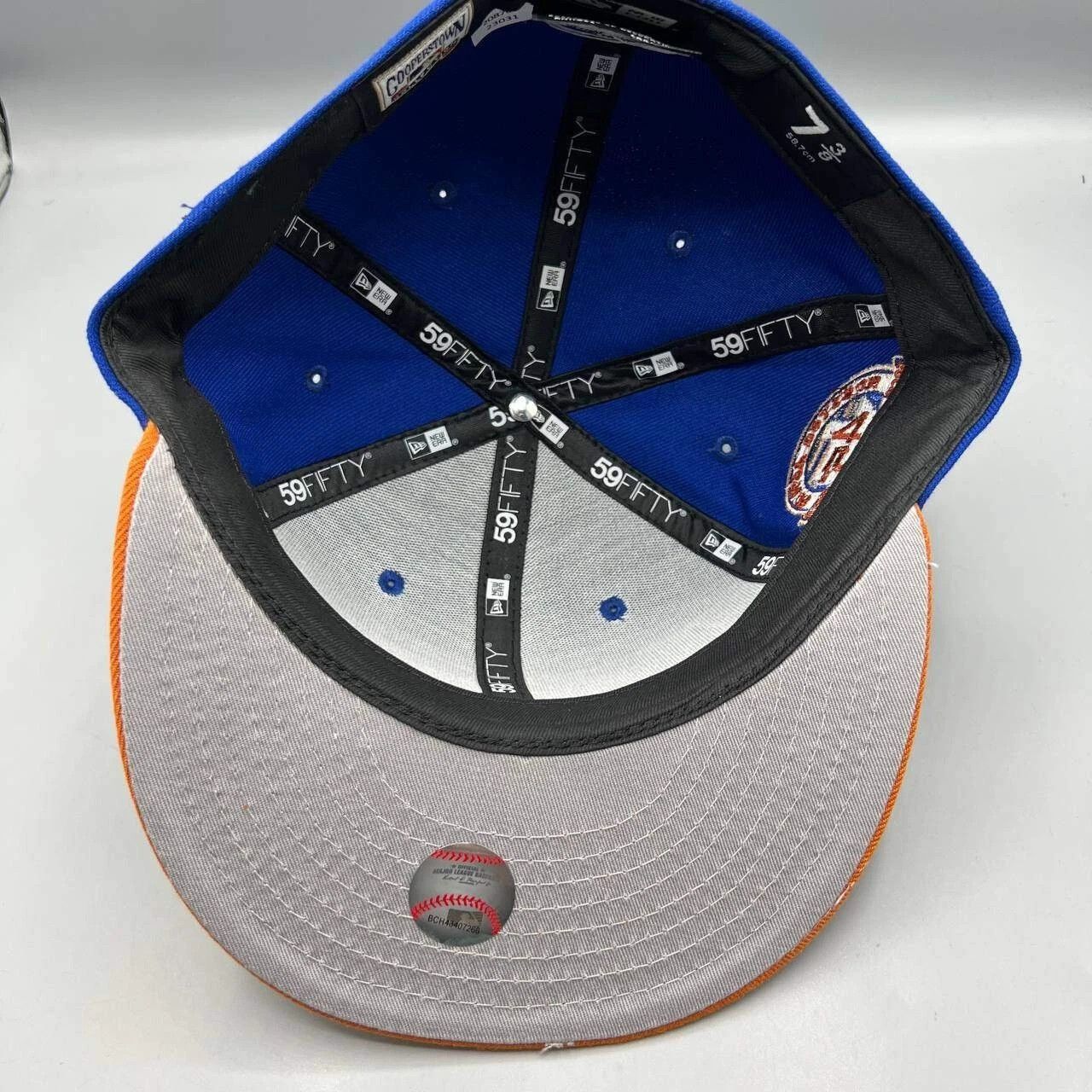 New Era Houston Astros Hat Men 7 3/8 Blue Orange MLB Fitted Cap Size ONE SIZE - 2 Thumbnail