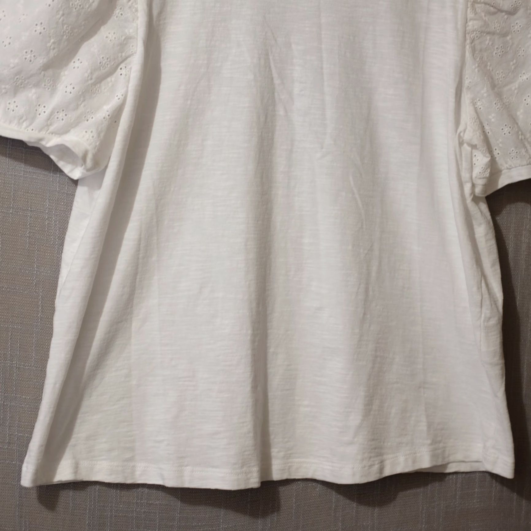 Style & Co Style & Co White Puff Short Sleeve Blouse Stretch Womens XL A2-29 Blouse Size XL / US 12-14 / IT 48-50 - 4 Thumbnail